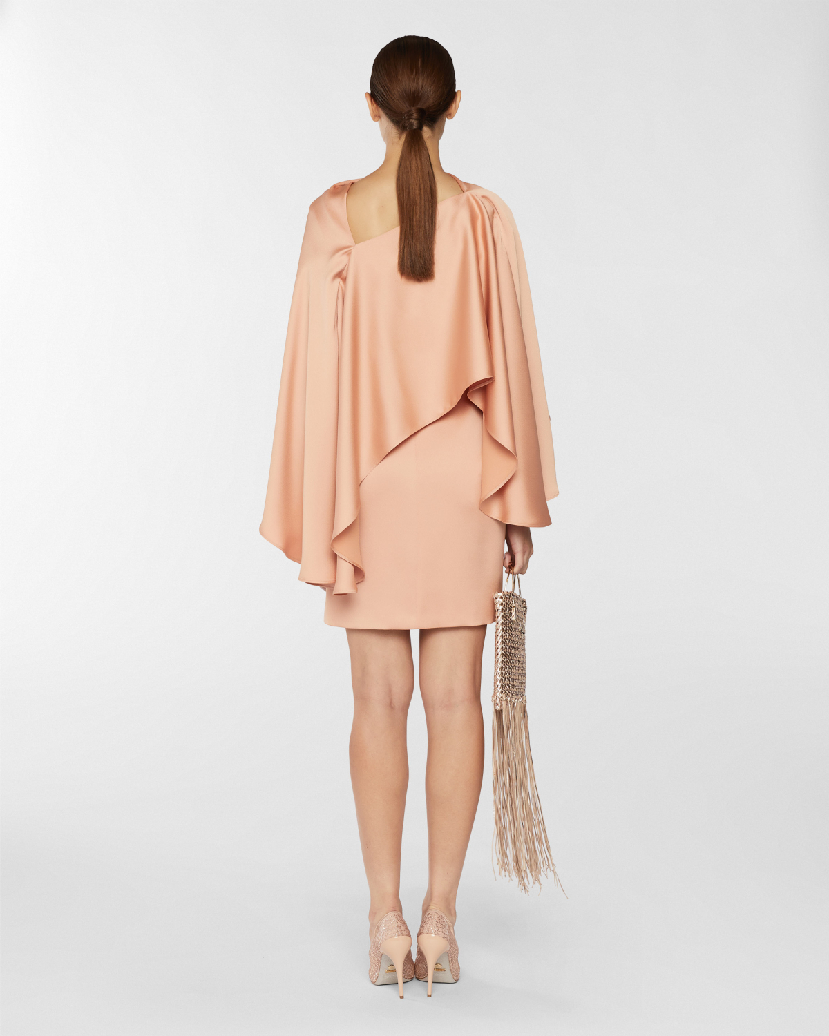 Sheath dress with removable cape | Resort 2025 Collection, Dresses & Jumpsuits, Daily dresses, Mini dresses, Spring Summer 2025, Ceremony Outfit, Ready to Wear, Highlights, Private sale, Mid season sale-20%, Sale- mid season | Genny