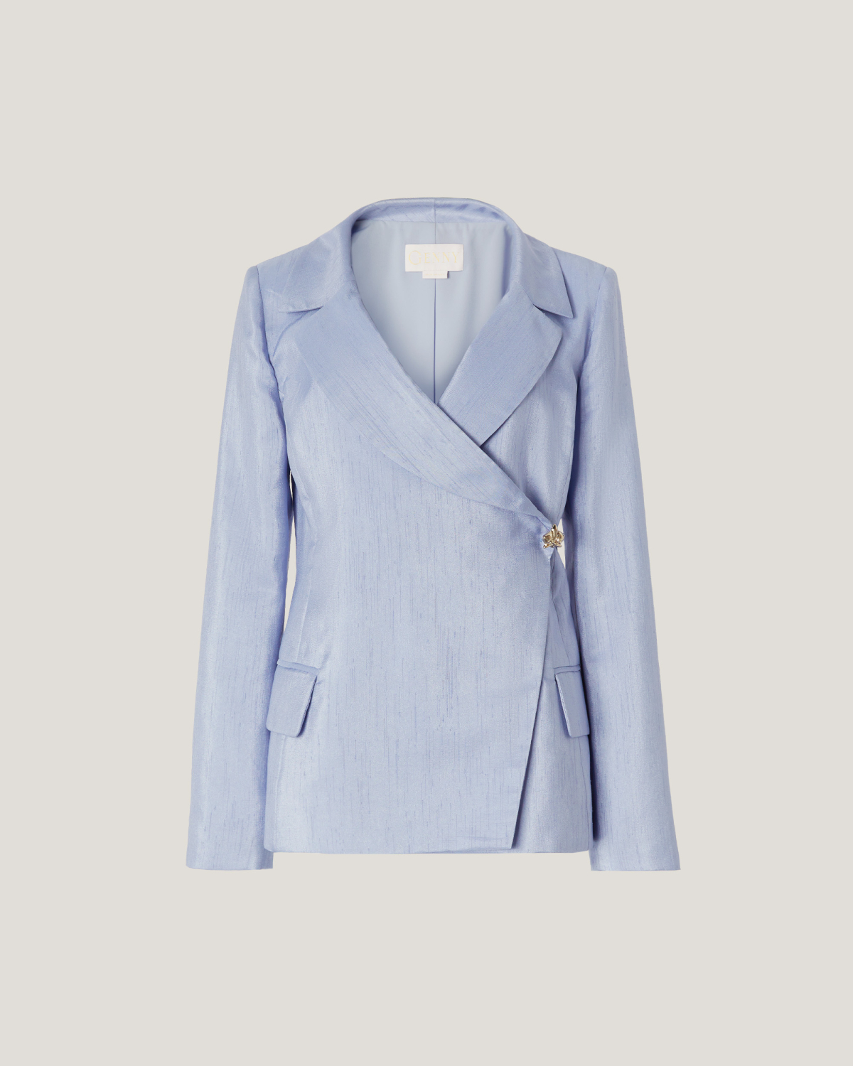 Double-breasted shantung jacket | Resort 2025 Collection, Coats & Jackets, Blazer, Spring Summer 2025, Formal Suit, Ready to Wear, Highlights, Private sale, Mid season sale-20%, Sale- mid season | Genny