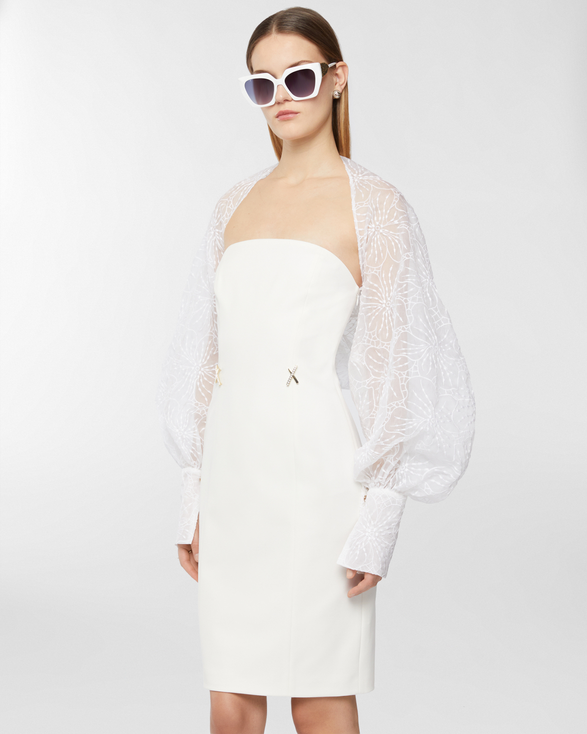 Silk shrug with Orchids embroidery | Tops & Blouses, Resort 2025 Collection, Spring Summer 2025, Bolero, Ceremony Outfit, Ready to Wear, Highlights, Private sale, Mid season sale-20%, Sale- mid season | Genny