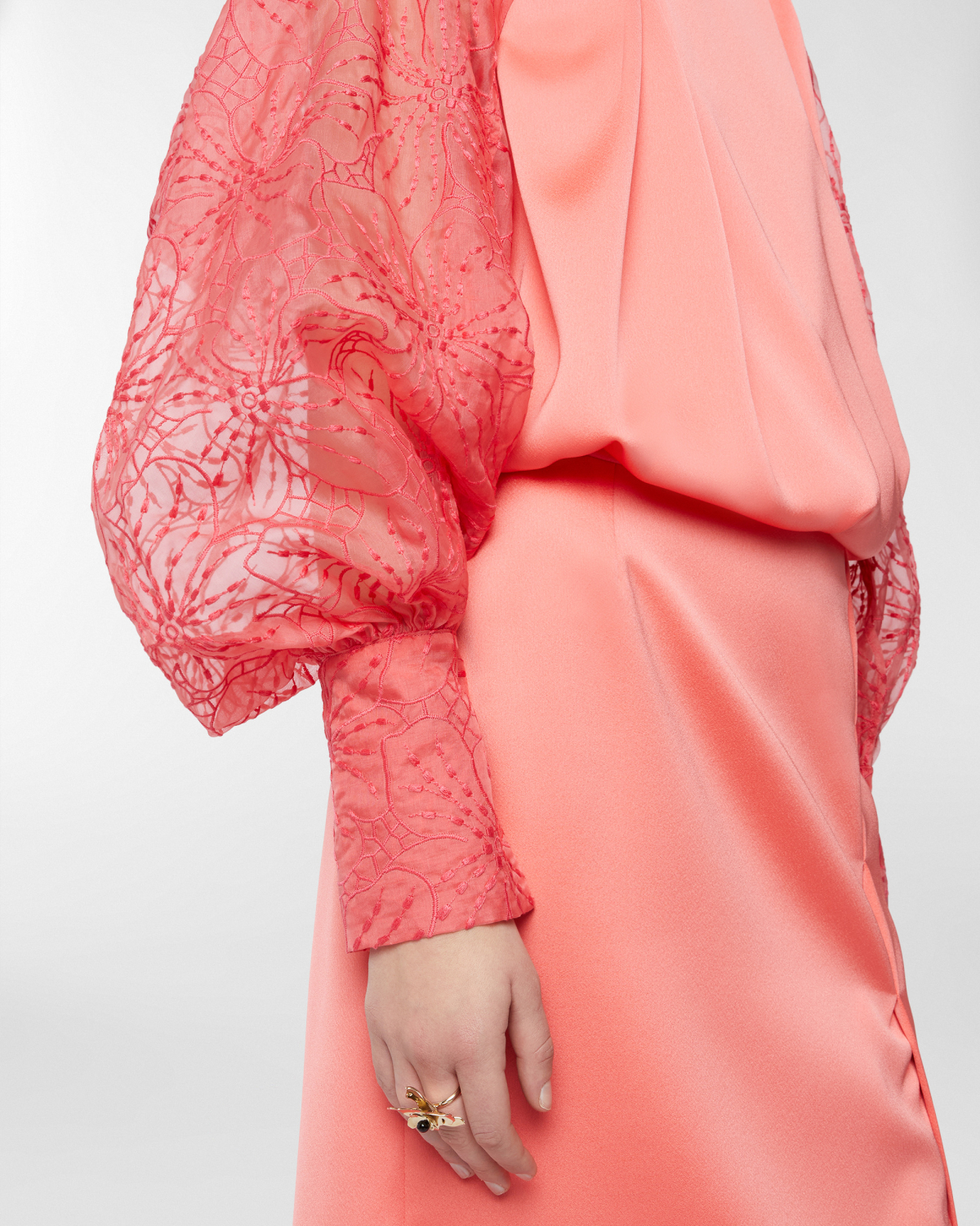 Silk shrug with Orchids embroidery | Tops & Blouses, Resort 2025 Collection, Spring Summer 2025, Bolero, Embroideries and sequins, Ready to Wear, Highlights, Private sale, Mid season sale-20% | Genny