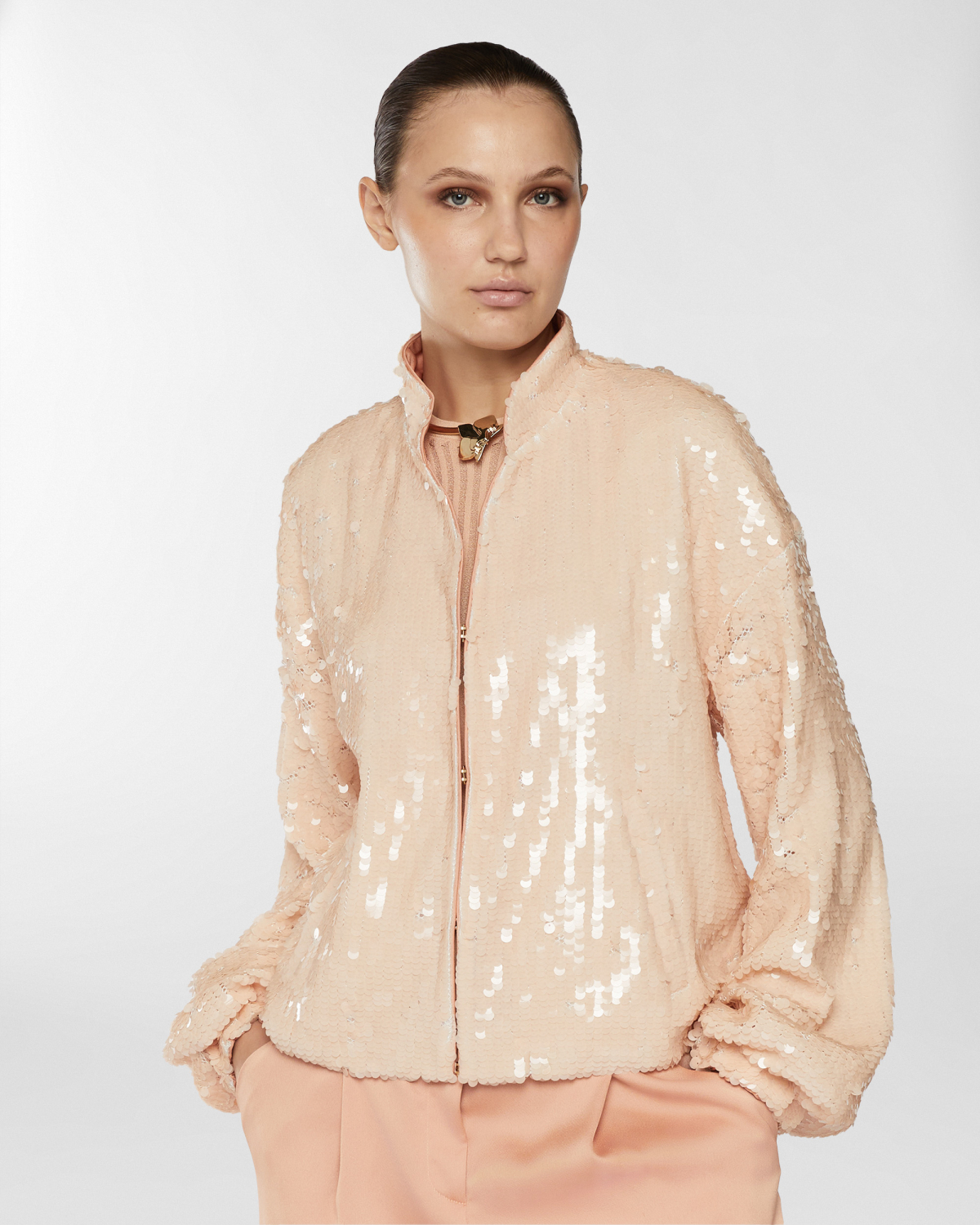 Sequin bomber | Resort 2025 Collection, Coats & Jackets, Jackets, Spring Summer 2025, Embroideries and sequins, Ready to Wear, Highlights, Private sale, Mid season sale -30%, Sale- mid season | Genny