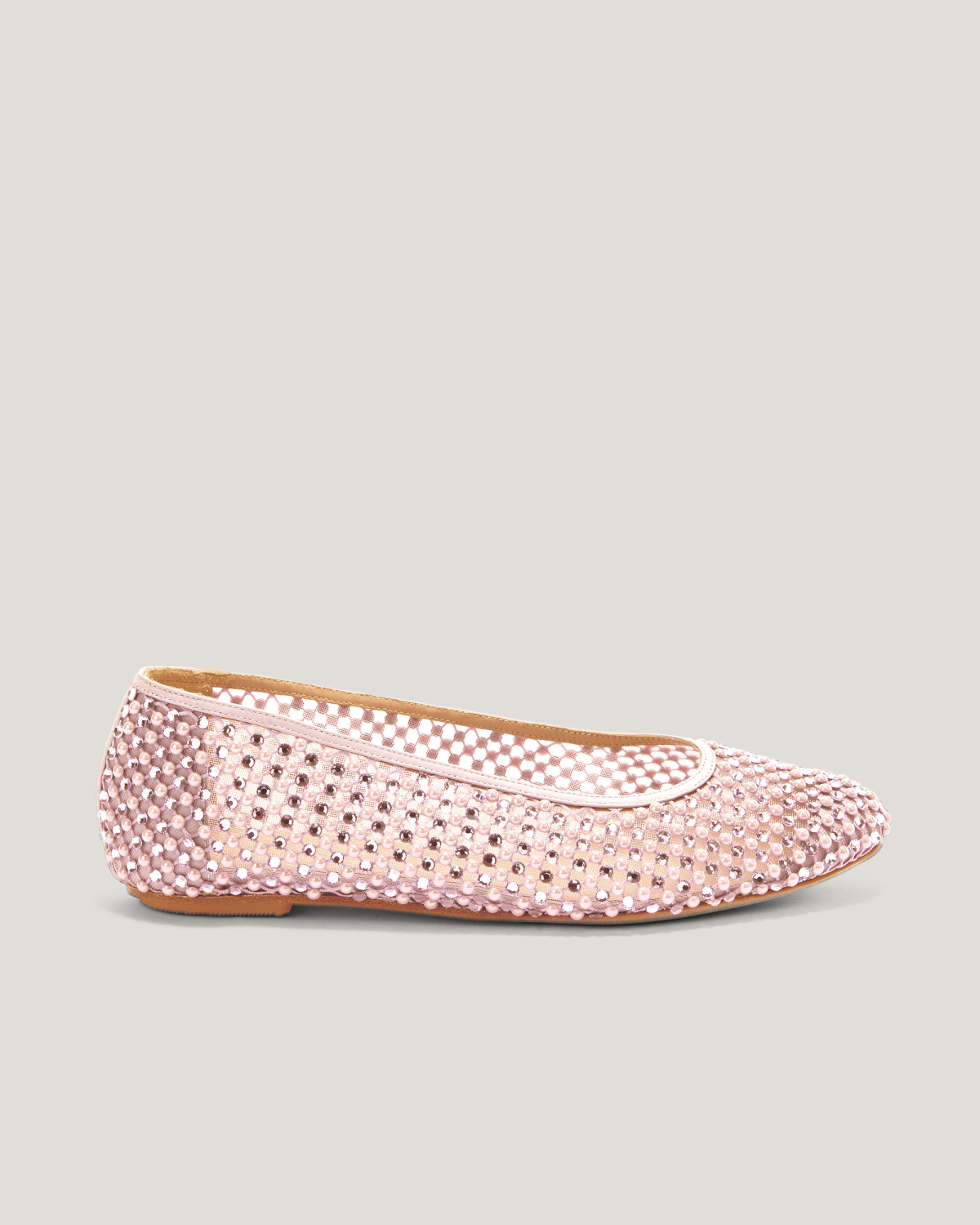 Ballet flats in mesh with pearls rhinestones | Valentine's Gifts, Spring Summer 2025 Collection, Mother’s Day Gifts, Shoes , Spring Summer 2025, Ceremony Outfit, Ceremony Shoes, Highlights, Mid season sale-20%, Sale- mid season | Genny