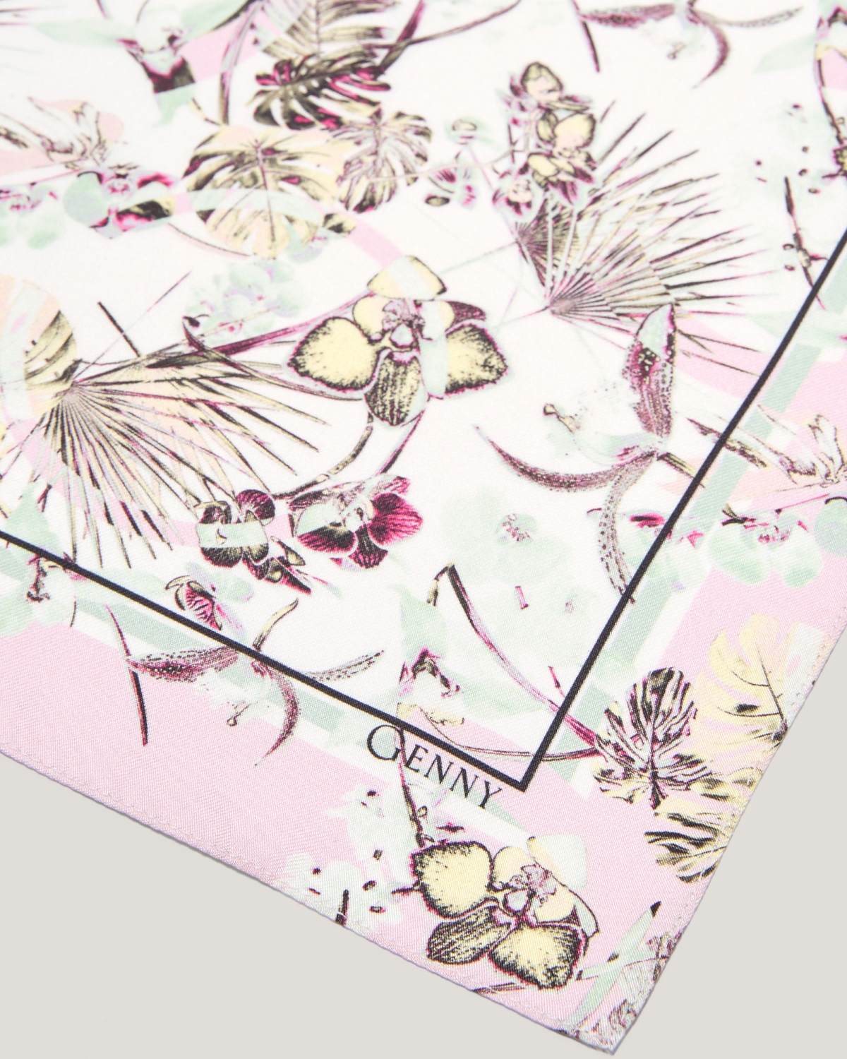 Jungle Orchids mini silk scarf | Silk Scarves, Spring Summer 2025 Collection, Spring Summer 2025, Beachwear, Mother’s Day Gifts, Ready to Wear, Highlights, Accessories, Mid season sale-20%, Sale- mid season | Genny