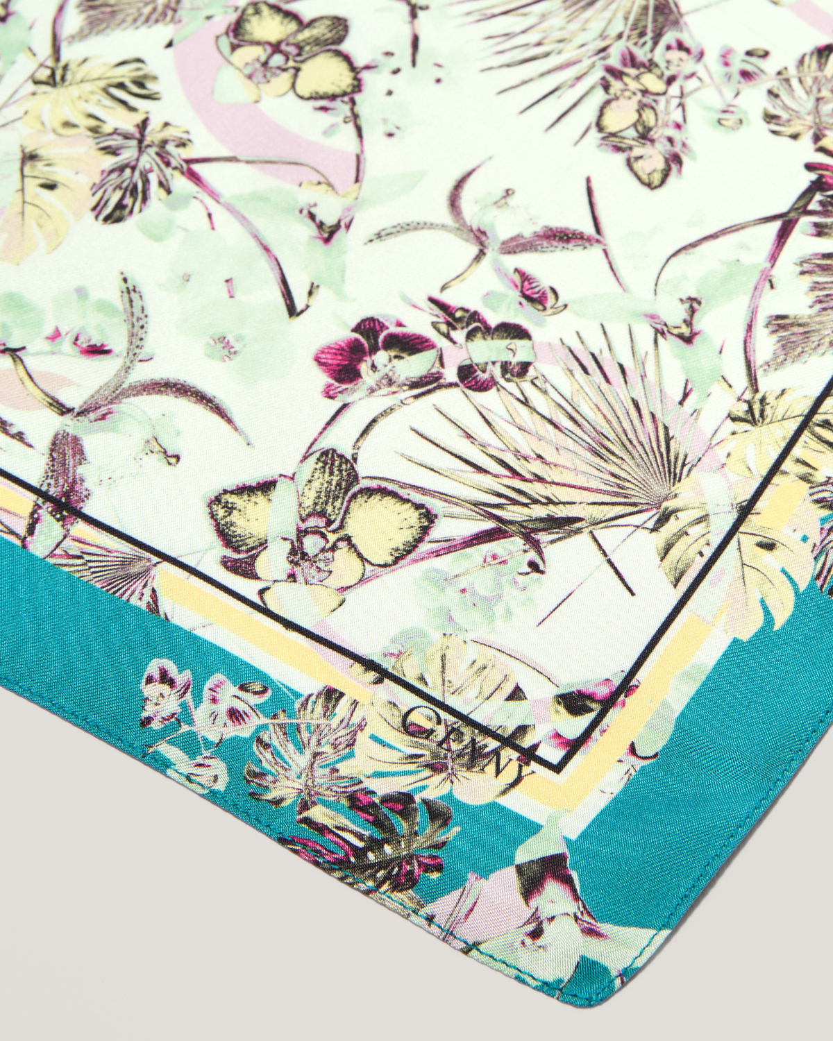 Jungle Orchids mini silk scarf | Silk Scarves, Spring Summer 2025 Collection, Spring Summer 2025, Beachwear, Ready to Wear, Highlights, Accessories, Mid season sale-20%, Sale- mid season | Genny