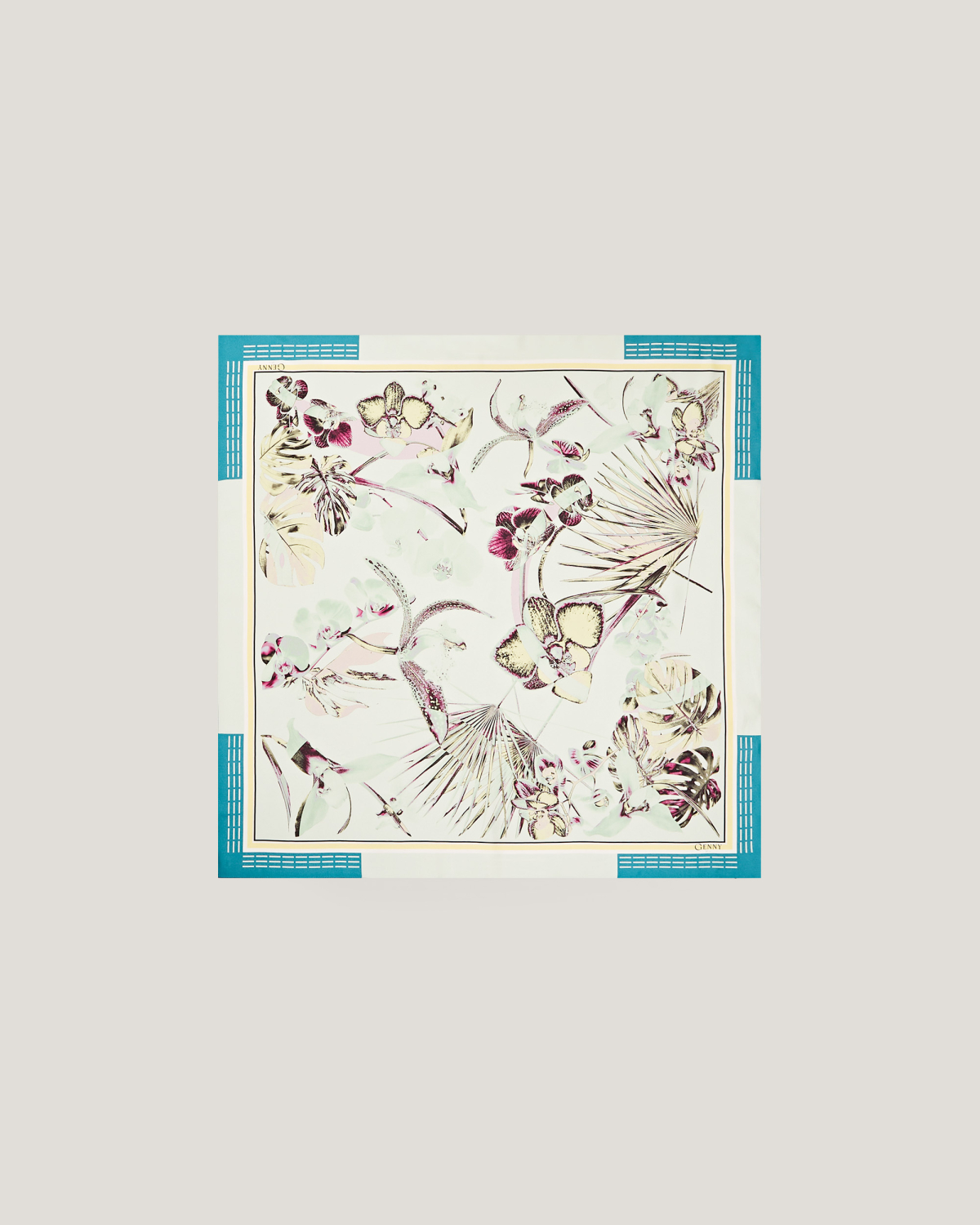Jungle Orchids medium silk scarf | Valentine's Gifts, Spring Summer 2025 Collection, Silk Scarves, Mother’s Day Gifts, Spring Summer 2025, Beachwear, Ready to Wear, Highlights, Accessories, Mid season sale-20% | Genny