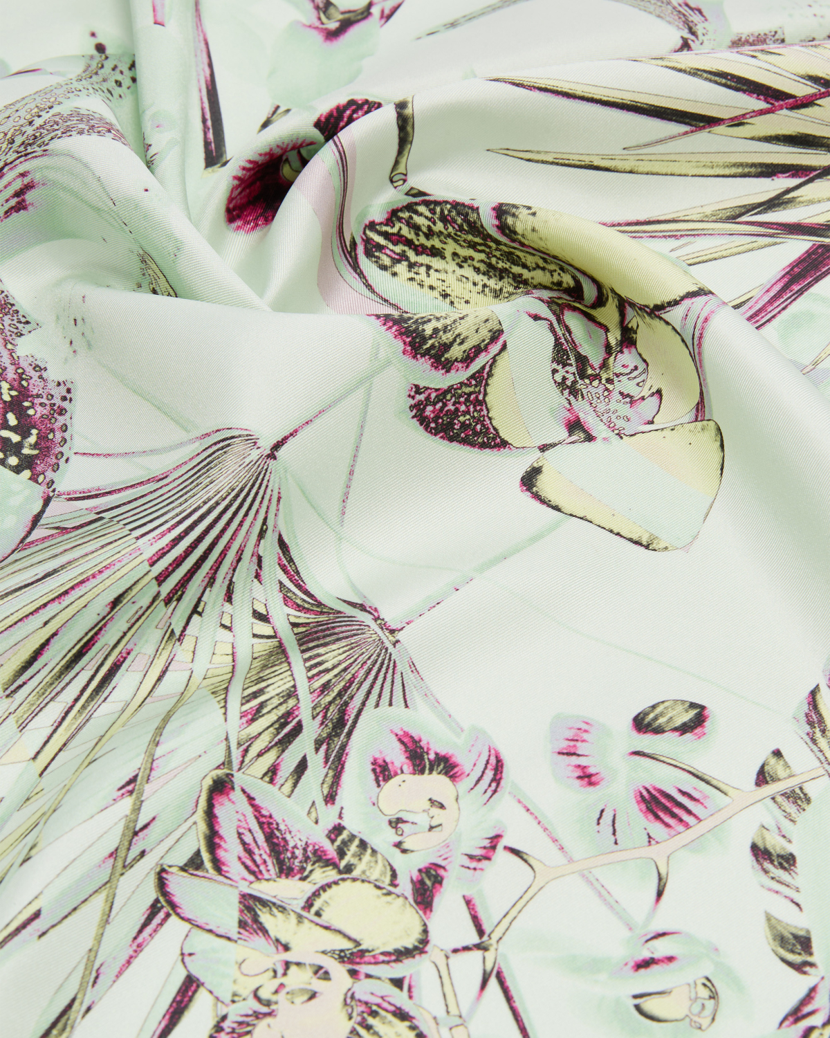 Jungle Orchids medium silk scarf | Valentine's Gifts, Spring Summer 2025 Collection, Silk Scarves, Mother’s Day Gifts, Spring Summer 2025, Beachwear, Ready to Wear, Highlights, Accessories, Mid season sale-20% | Genny