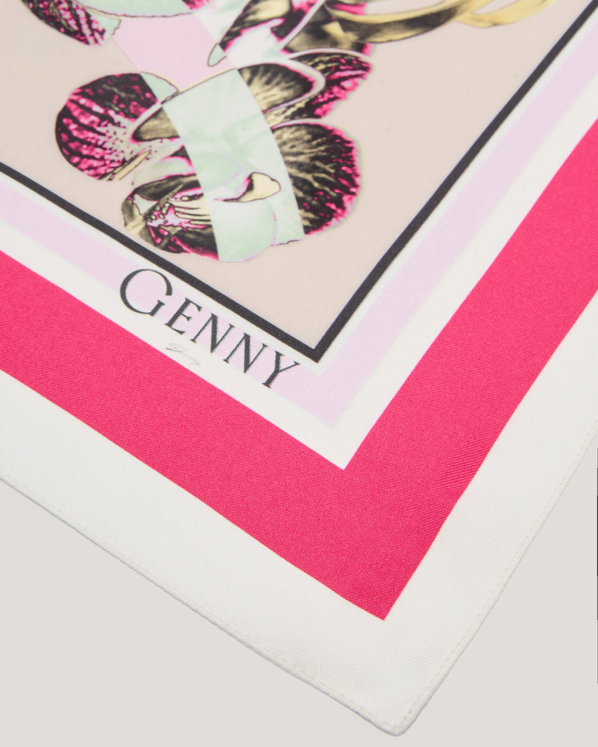 Jungle Orchids large silk scarf | Silk Scarves, Spring Summer 2025 Collection, Spring Summer 2025, Beachwear, Ready to Wear, Highlights, Accessories, Mid season sale-20%, Sale- mid season | Genny