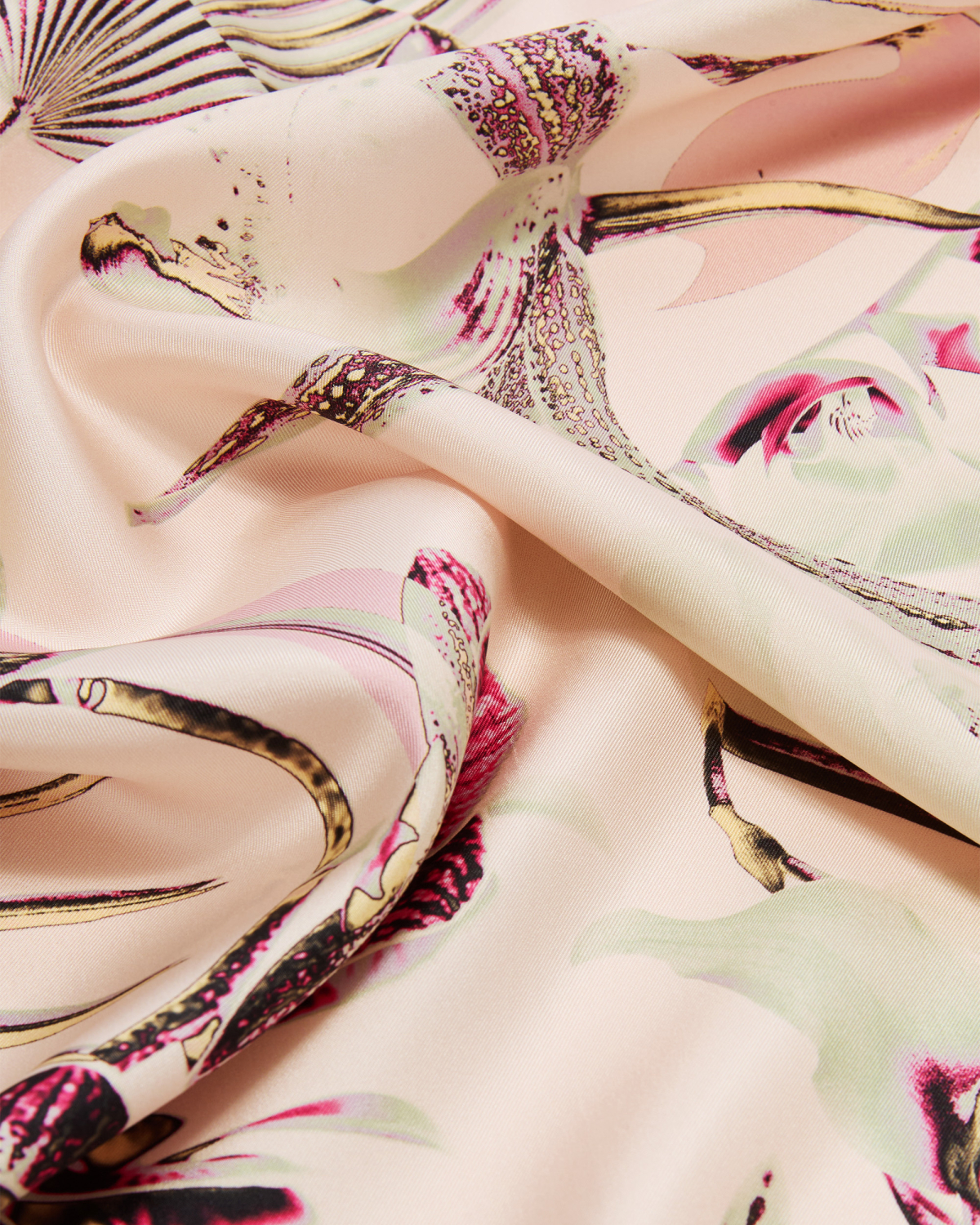 Jungle Orchids large silk scarf | Silk Scarves, Spring Summer 2025 Collection, Spring Summer 2025, Beachwear, Ready to Wear, Highlights, Accessories, Mid season sale-20%, Sale- mid season | Genny