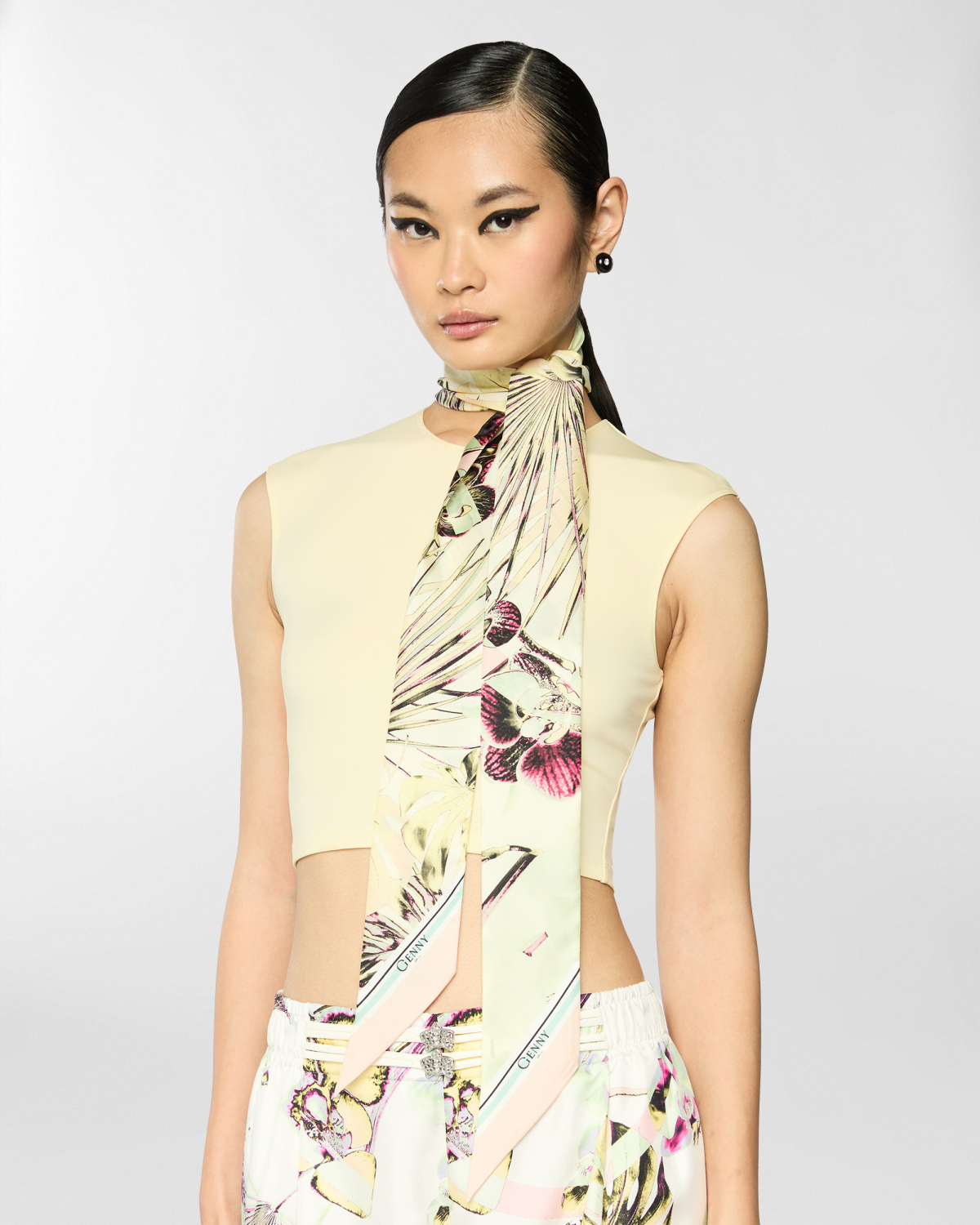 Jungle Orchids silk scarf | Spring Summer 2025 Collection, Mother’s Day Gifts, Silk Scarves, Spring Summer 2025, Highlights, Accessories, Mid season sale-20%, Sale- mid season | Genny