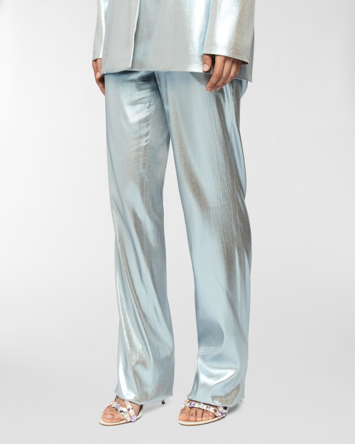 Shiny tailored trousers | Spring Summer 2025, Skirts & Trousers, Spring Summer 2025 Collection, Trousers, Ready to Wear, Highlights, Private sale, Mid season sale-20%, Sale- mid season | Genny