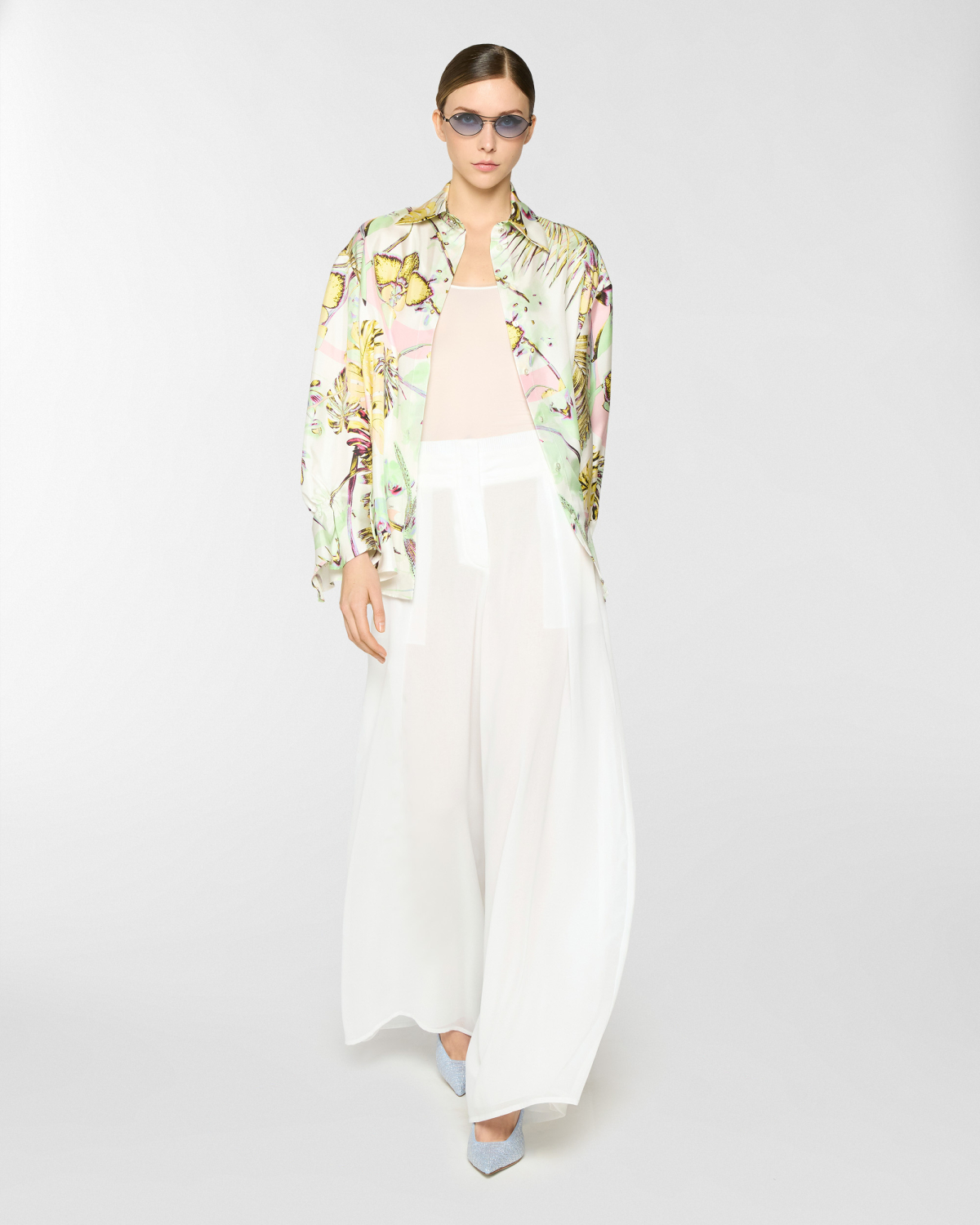 Sheer palazzo pants | Spring Summer 2025, Skirts & Trousers, Spring Summer 2025 Collection, Trousers, Mother’s Day Gifts, Ready to Wear, Highlights, Private sale, Mid season sale -30%, Sale- mid season | Genny
