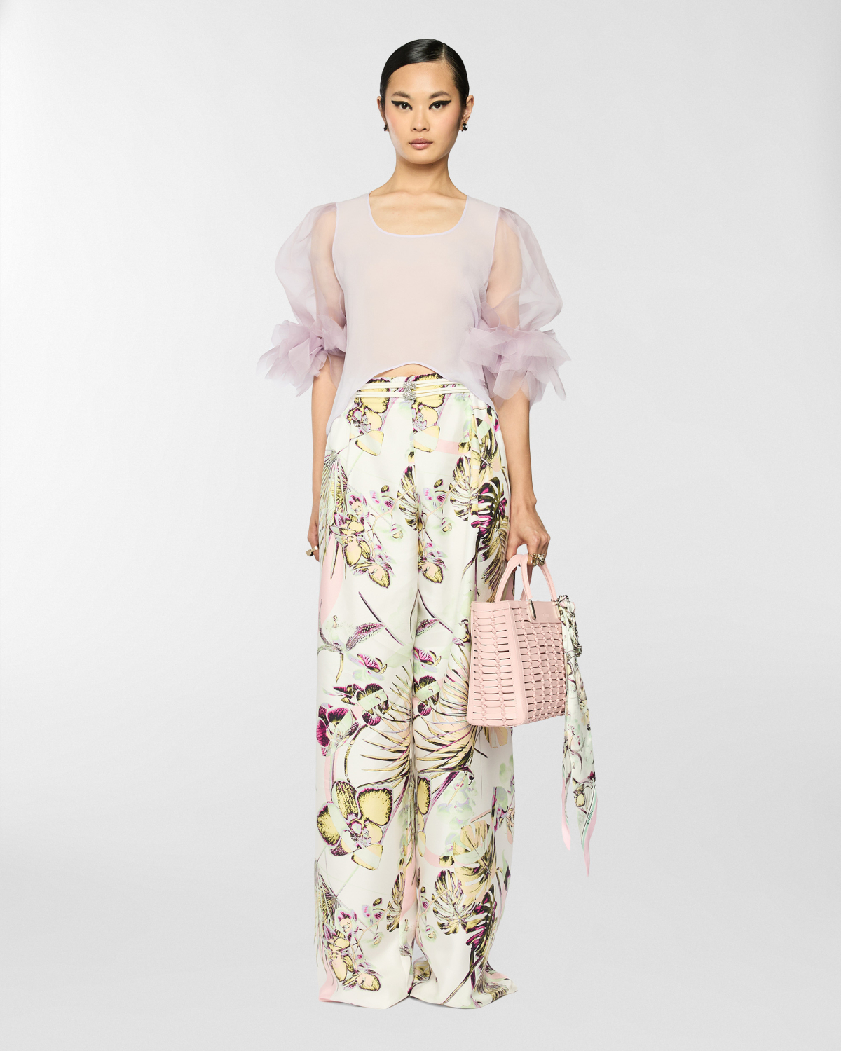 Jungle Orchids silk pants | Spring Summer 2025 Collection, Skirts & Trousers, Trousers, Spring Summer 2025, Formal Suit, Mother’s Day Gifts, Ready to Wear, Highlights, Private sale, Mid season sale -30%, Sale- mid season | Genny