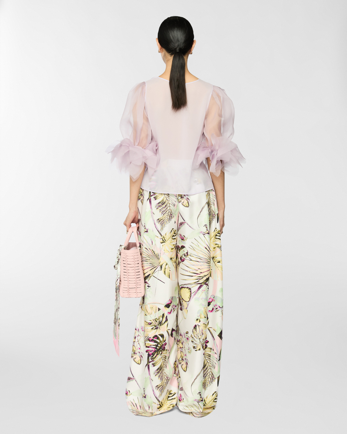 Jungle Orchids silk pants | Spring Summer 2025 Collection, Skirts & Trousers, Trousers, Spring Summer 2025, Formal Suit, Mother’s Day Gifts, Ready to Wear, Highlights, Private sale, Mid season sale -30%, Sale- mid season | Genny