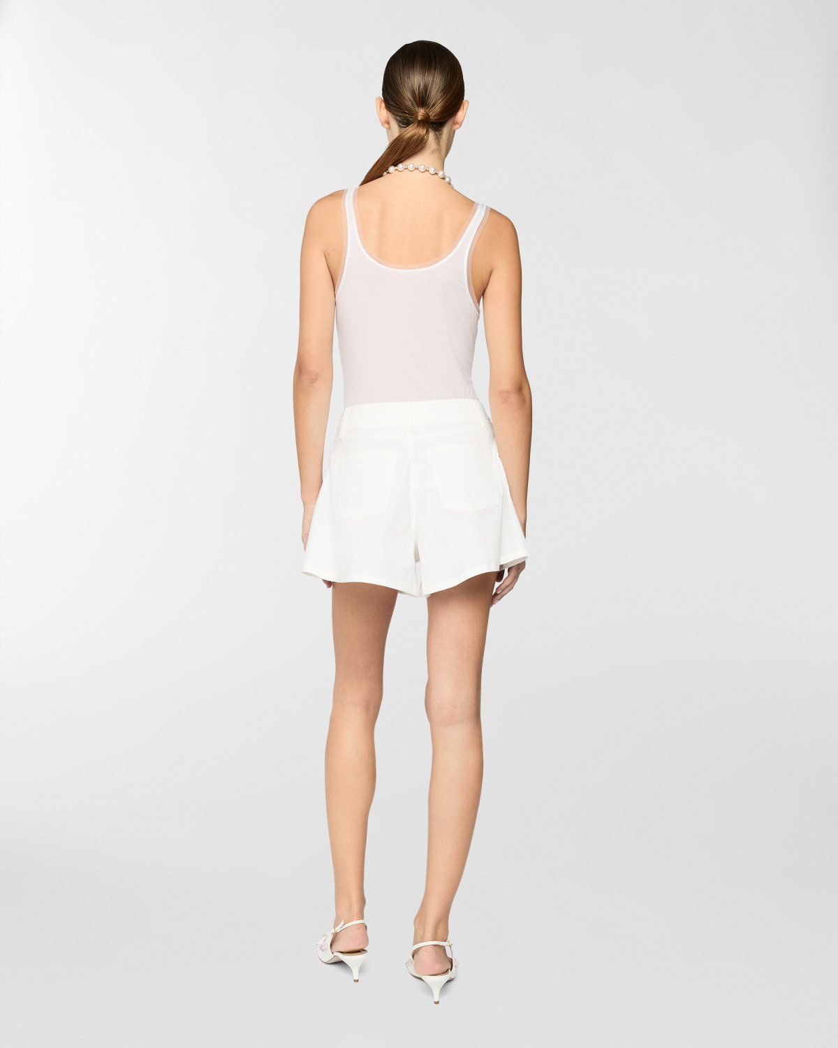 High-waisted flared shorts | Spring Summer 2025, Skirts & Trousers, Spring Summer 2025 Collection, Shorts, Beachwear, Ready to Wear, Highlights, Private sale, Mid season sale-20%, Sale- mid season | Genny