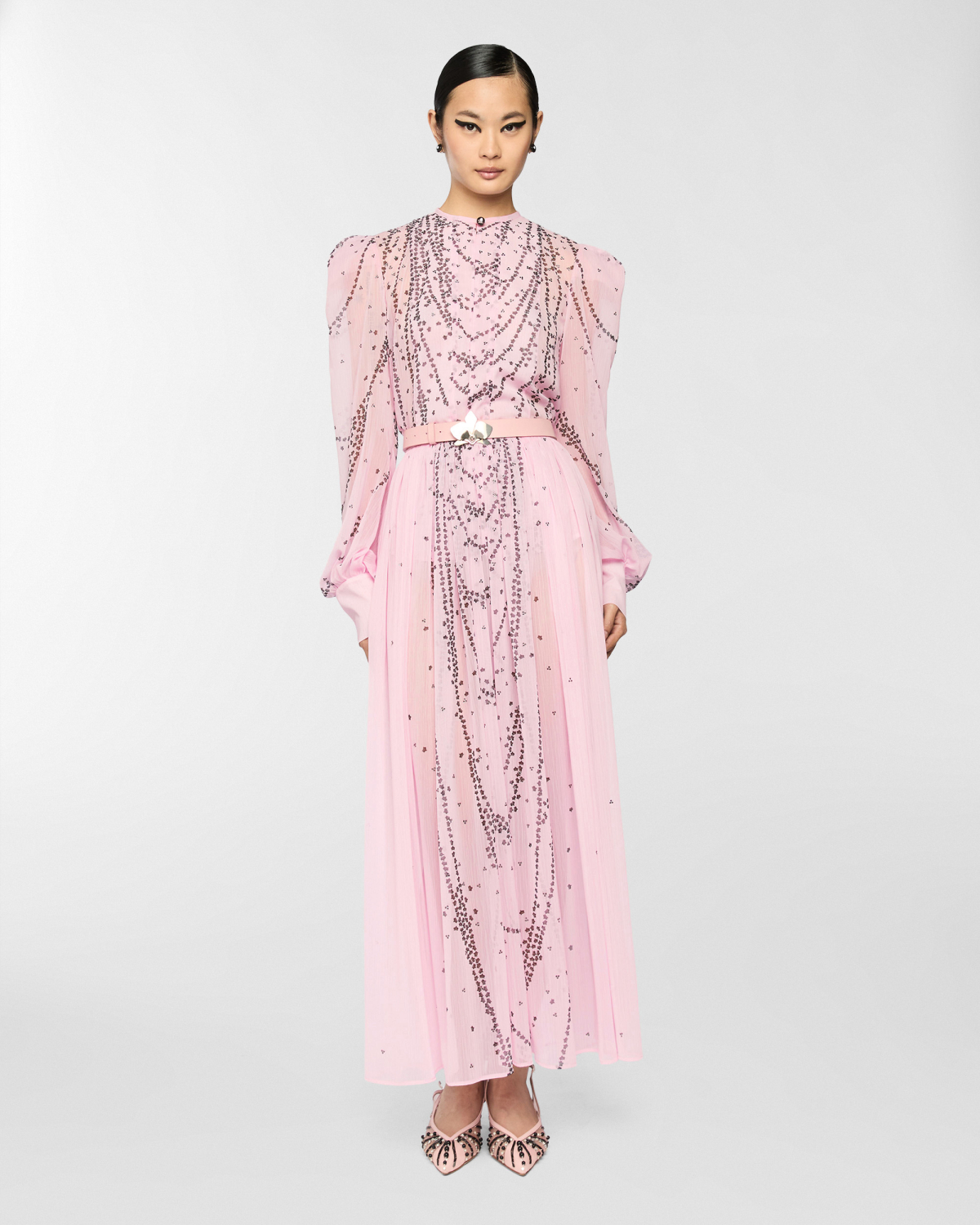 Micro Orchids silk skirt | Spring Summer 2025 Collection, Skirts & Trousers, Skirt, Spring Summer 2025, Ceremony Outfit, Formal Suit, Ready to Wear, New Arrivals, Private sale, Mid season sale -30%, Sale- mid season | Genny