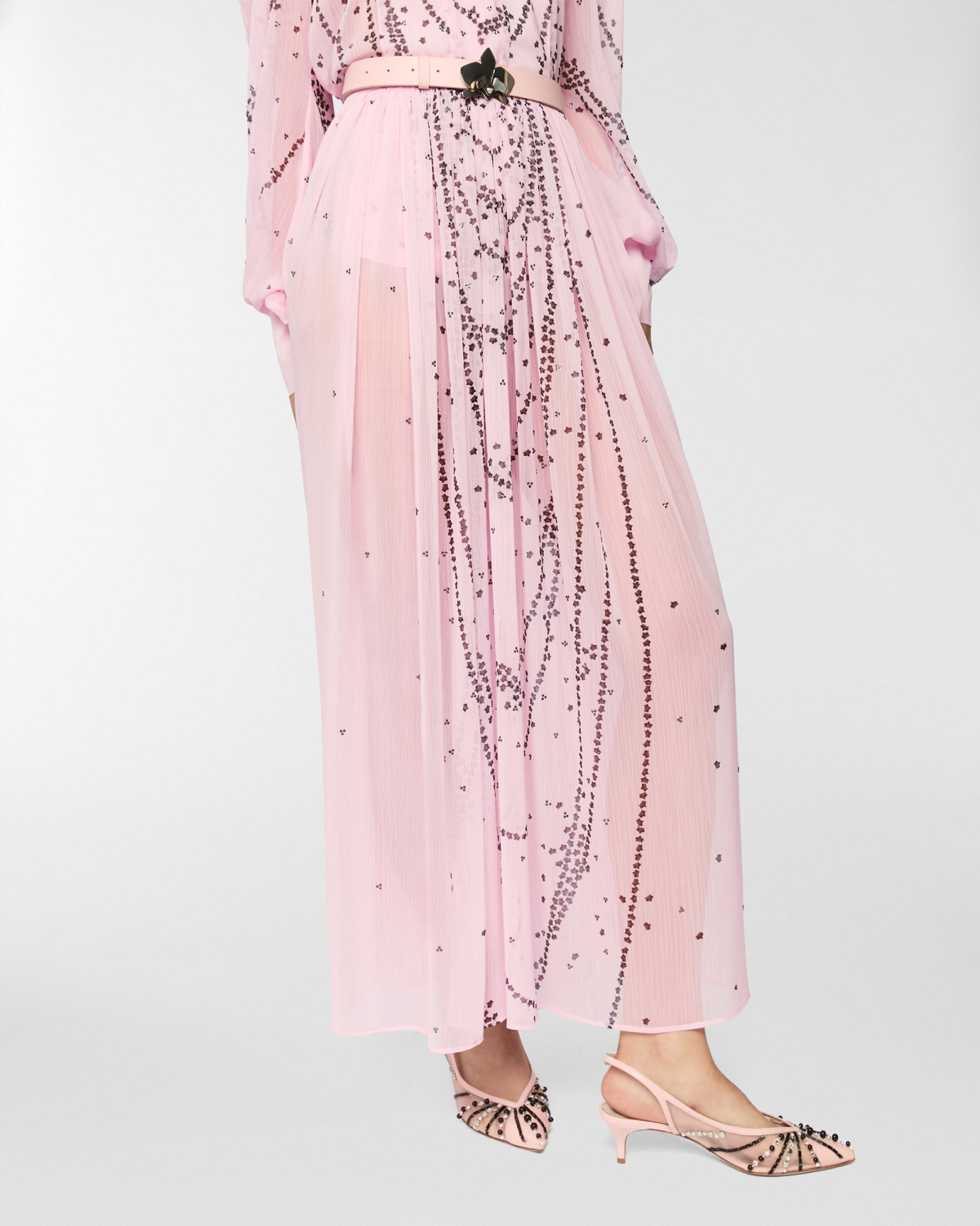 Micro Orchids silk skirt | Spring Summer 2025 Collection, Skirts & Trousers, Skirt, Spring Summer 2025, Ceremony Outfit, Formal Suit, Ready to Wear, New Arrivals, Private sale, Mid season sale -30%, Sale- mid season | Genny