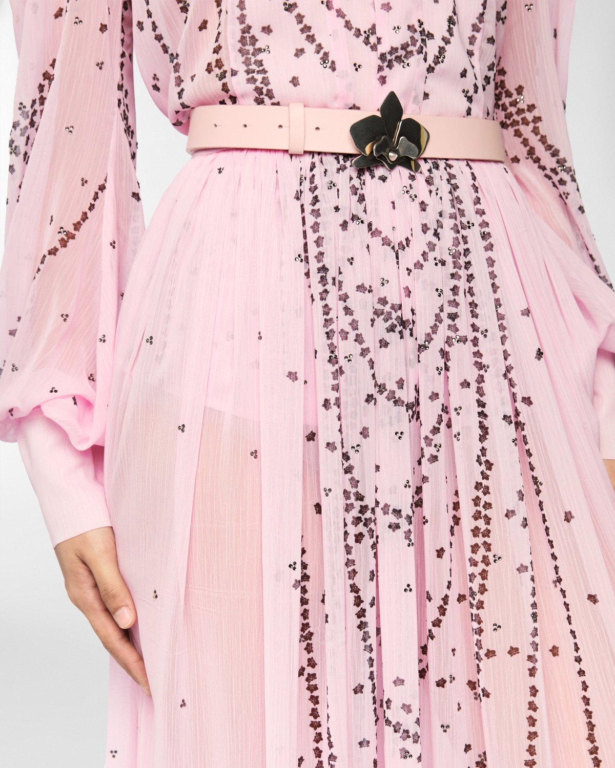 Micro Orchids silk skirt | Spring Summer 2025 Collection, Skirts & Trousers, Skirt, Spring Summer 2025, Ceremony Outfit, Formal Suit, Ready to Wear, New Arrivals, Private sale, Mid season sale -30%, Sale- mid season | Genny