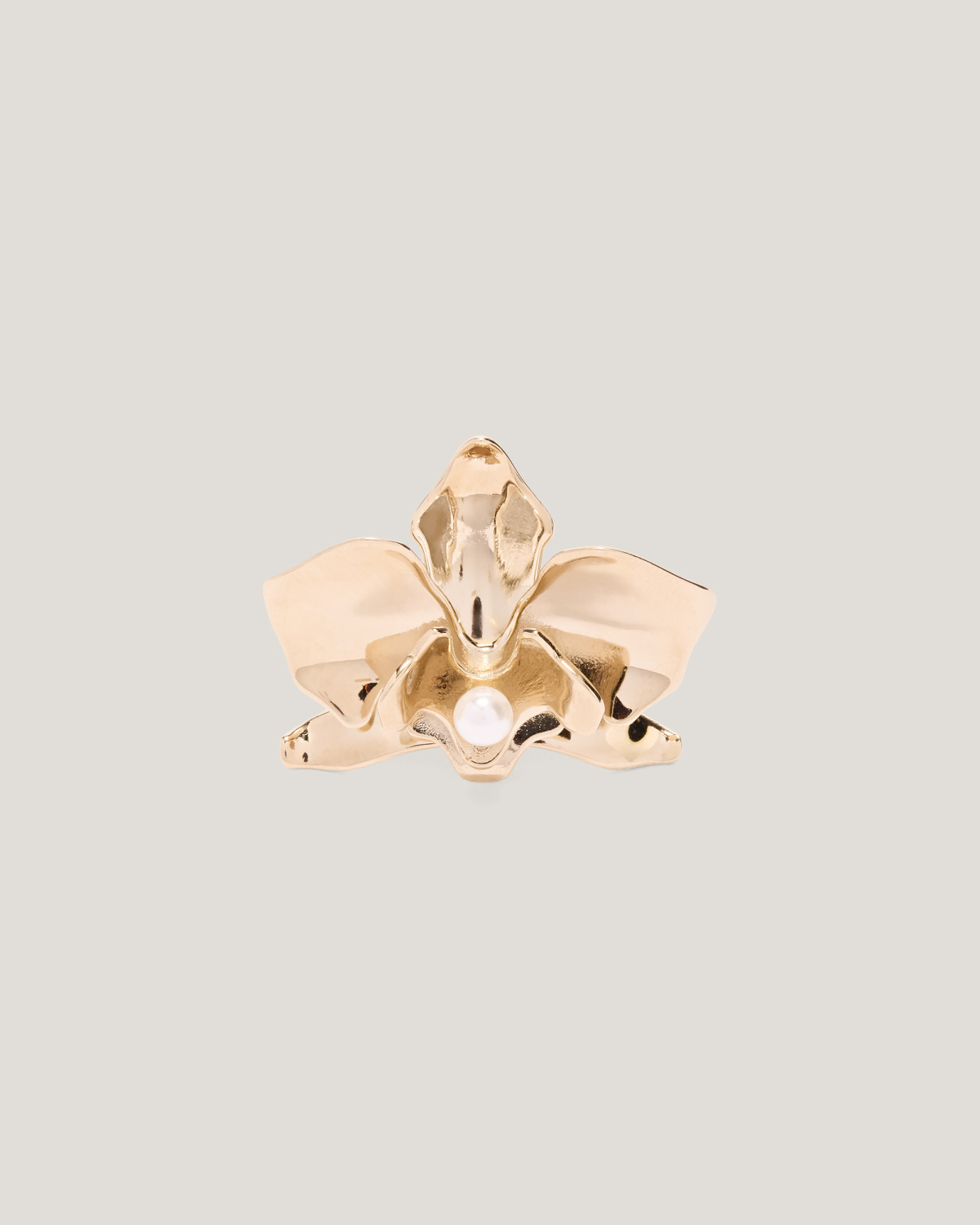 Metal ring with orchid and pearl | Spring Summer 2025 Collection, Mother’s Day Gifts, Jewelry, Rings, Spring Summer 2025, Highlights, Accessories | Genny