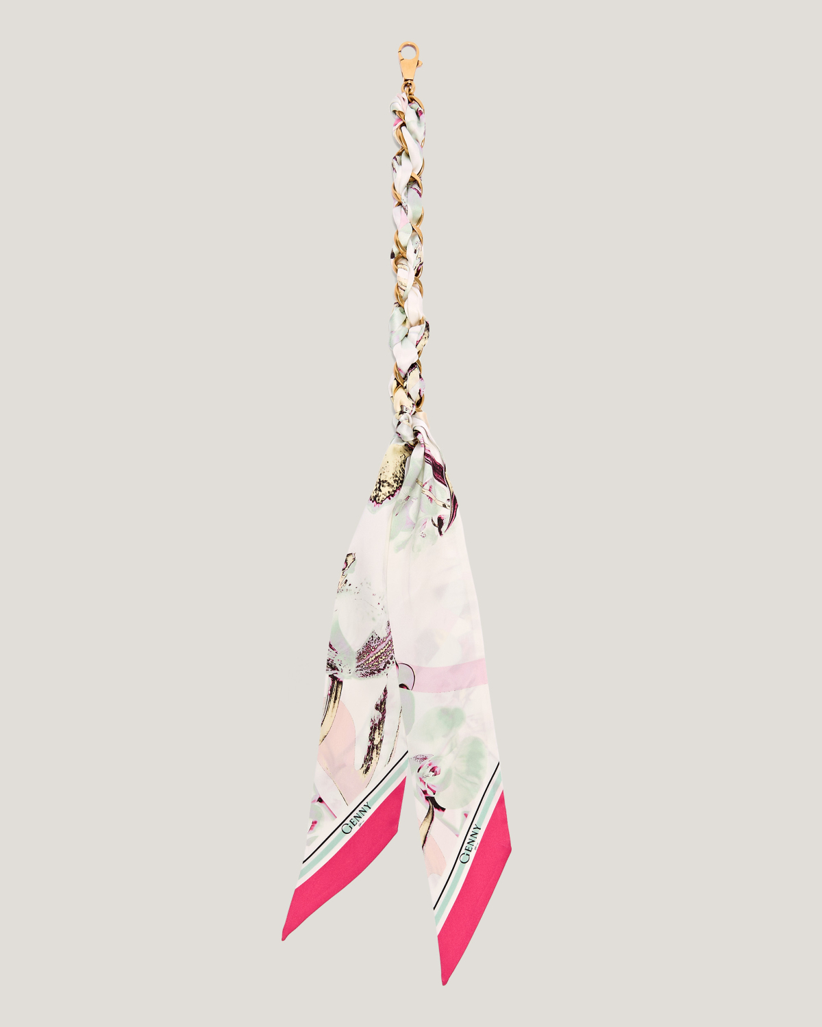 Jungle Orchids silk charm scarf | Jewelry, Charms, Spring Summer 2025 Collection, Spring Summer 2025, New Arrivals, Accessories, Private sale, Sale- mid season | Genny