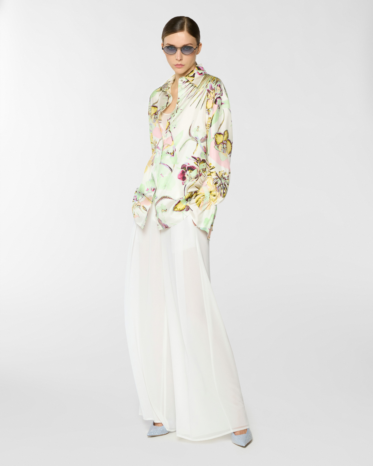 Jungle Orchids silk shirt | Tops & Blouses, Shirts, Spring Summer 2025 Collection, Spring Summer 2025, Ready to Wear, Highlights, Private sale, Mid season sale -30%, Sale- mid season | Genny