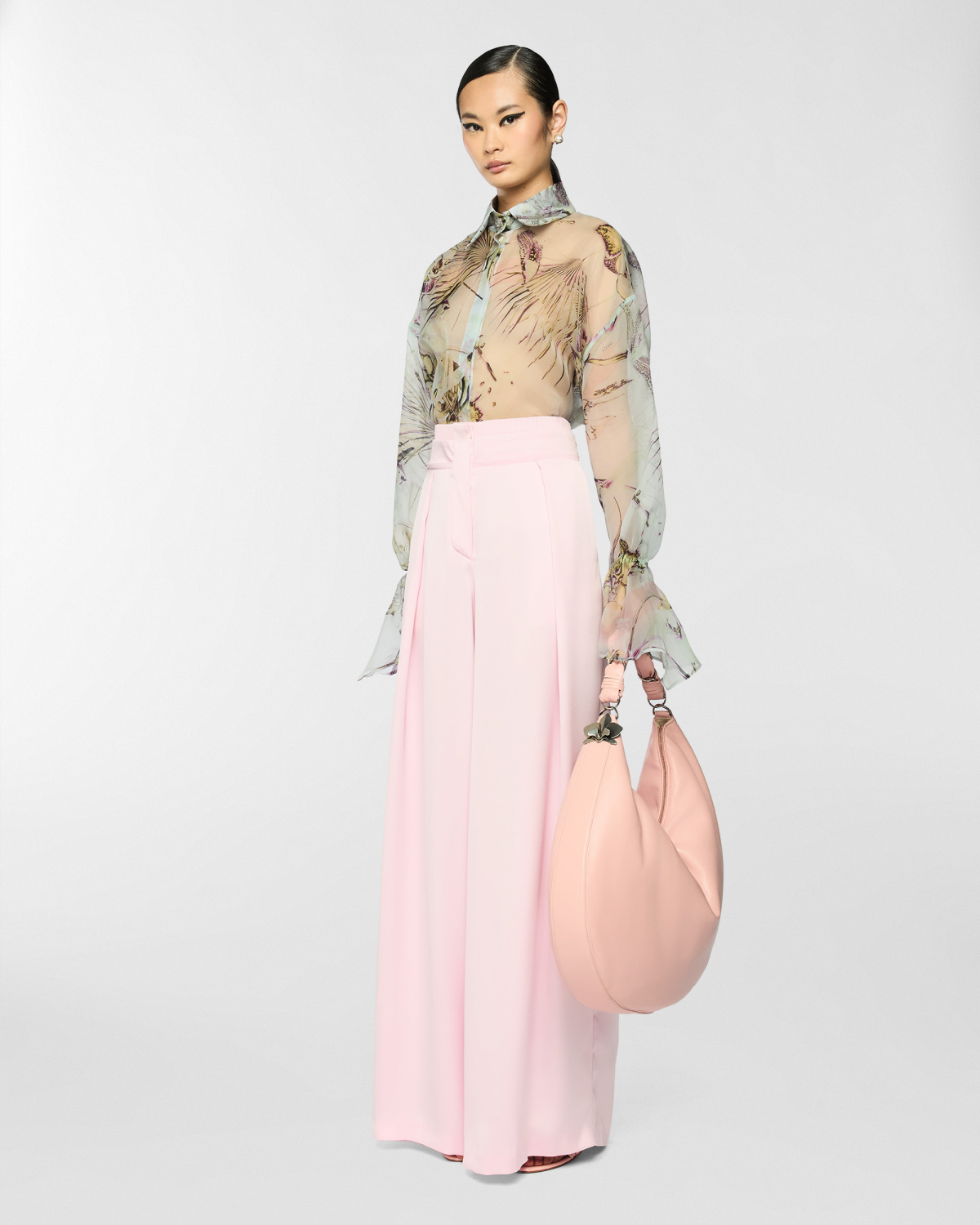 Jungle Orchids silk organza shirt | Spring Summer 2025 Collection, Blouses, Tops & Blouses, Shirts, Spring Summer 2025, Ceremony Outfit, Formal Suit, Mother’s Day Gifts, Ready to Wear, Highlights, Private sale, Mid season sale -30%, Sale- mid season | Genny