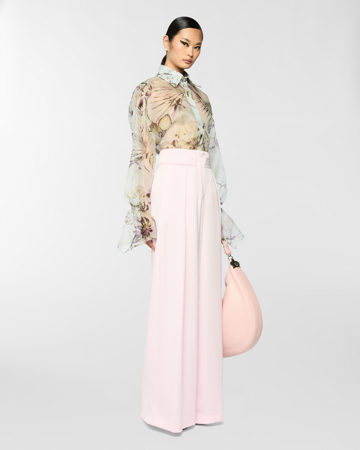 Jungle Orchids silk organza shirt | Spring Summer 2025 Collection, Blouses, Tops & Blouses, Shirts, Spring Summer 2025, Ceremony Outfit, Formal Suit, Mother’s Day Gifts, Ready to Wear, Highlights, Private sale, Mid season sale -30%, Sale- mid season | Genny