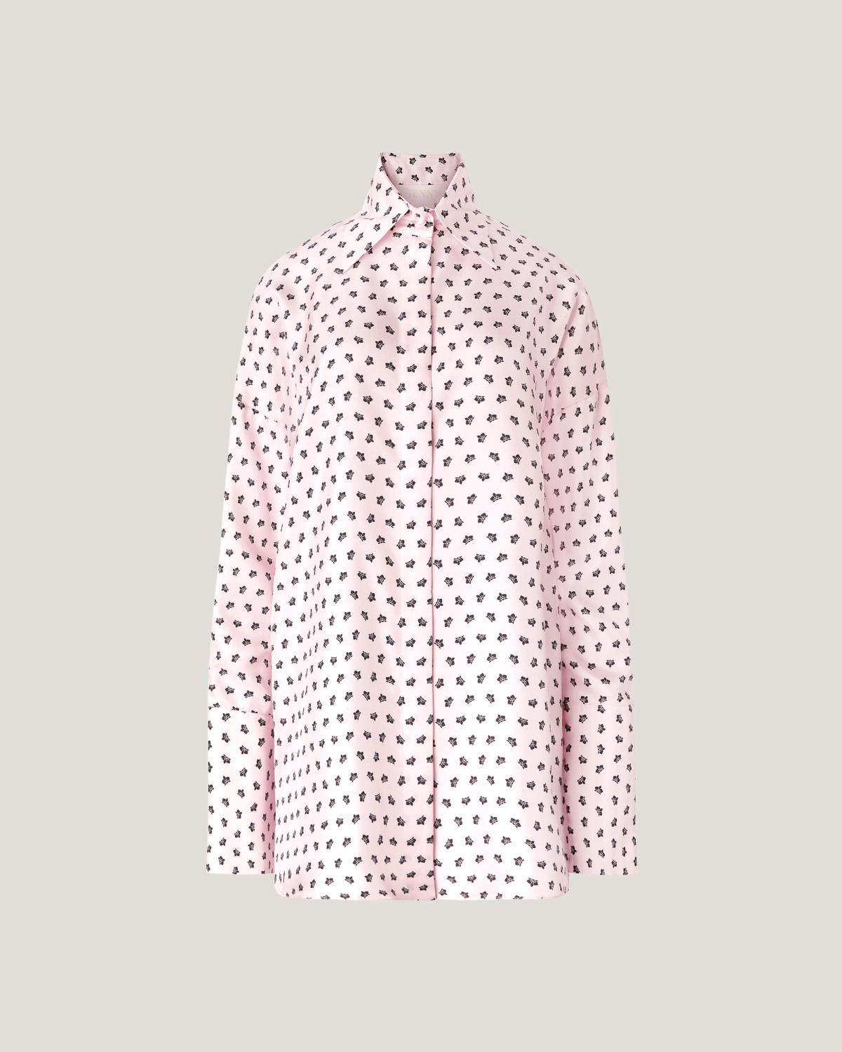 Micro Orchids oversize silk shirt | Spring Summer 2025, Tops & Blouses, Spring Summer 2025 Collection, Homewear, Shirts, Ready to Wear, Highlights, Mid season sale -30%, Sale- mid season | Genny