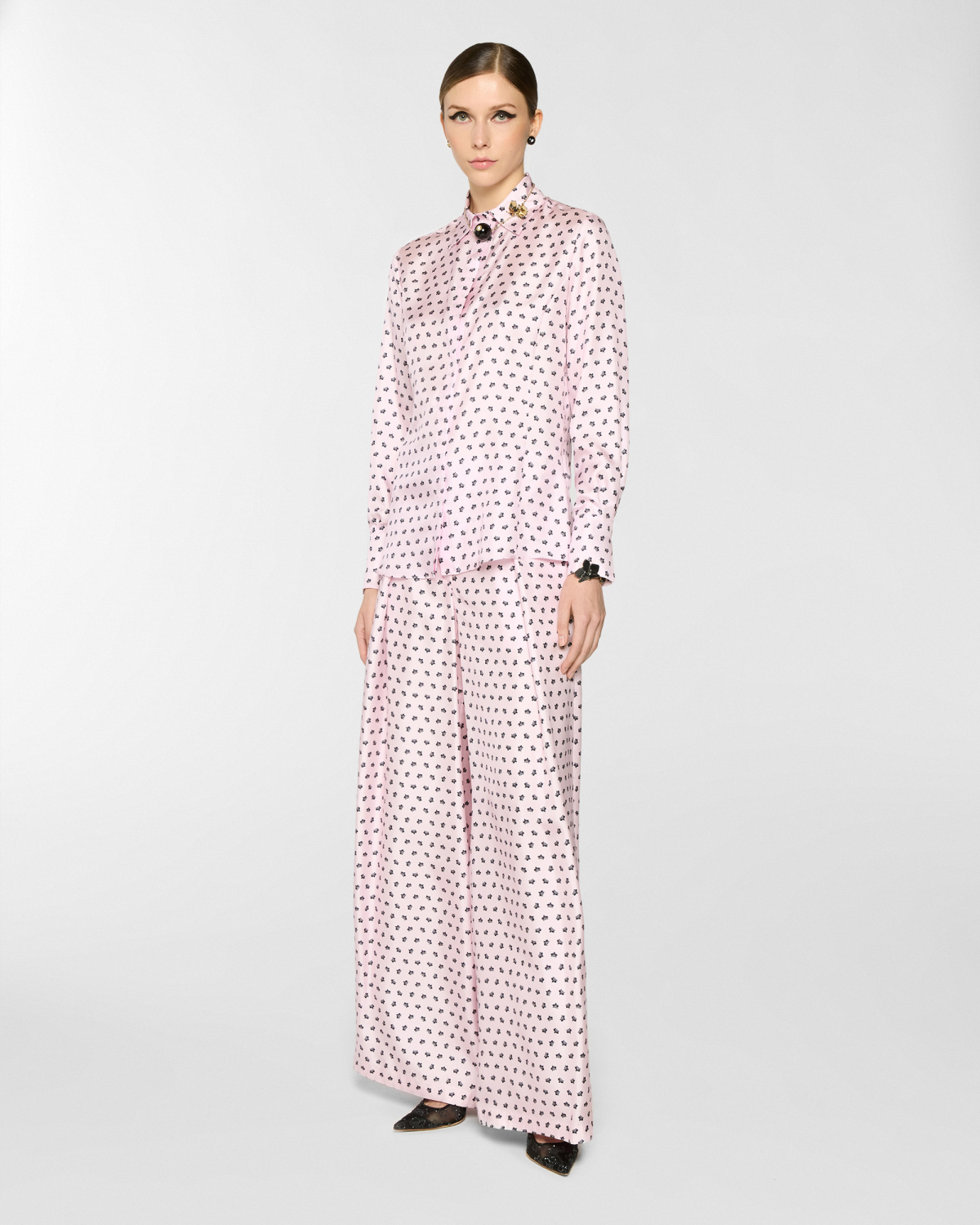Micro Orchids silk shirt | Spring Summer 2025, Tops & Blouses, Spring Summer 2025 Collection, Homewear, Shirts, Ready to Wear, Highlights, Mid season sale-20%, Sale- mid season | Genny