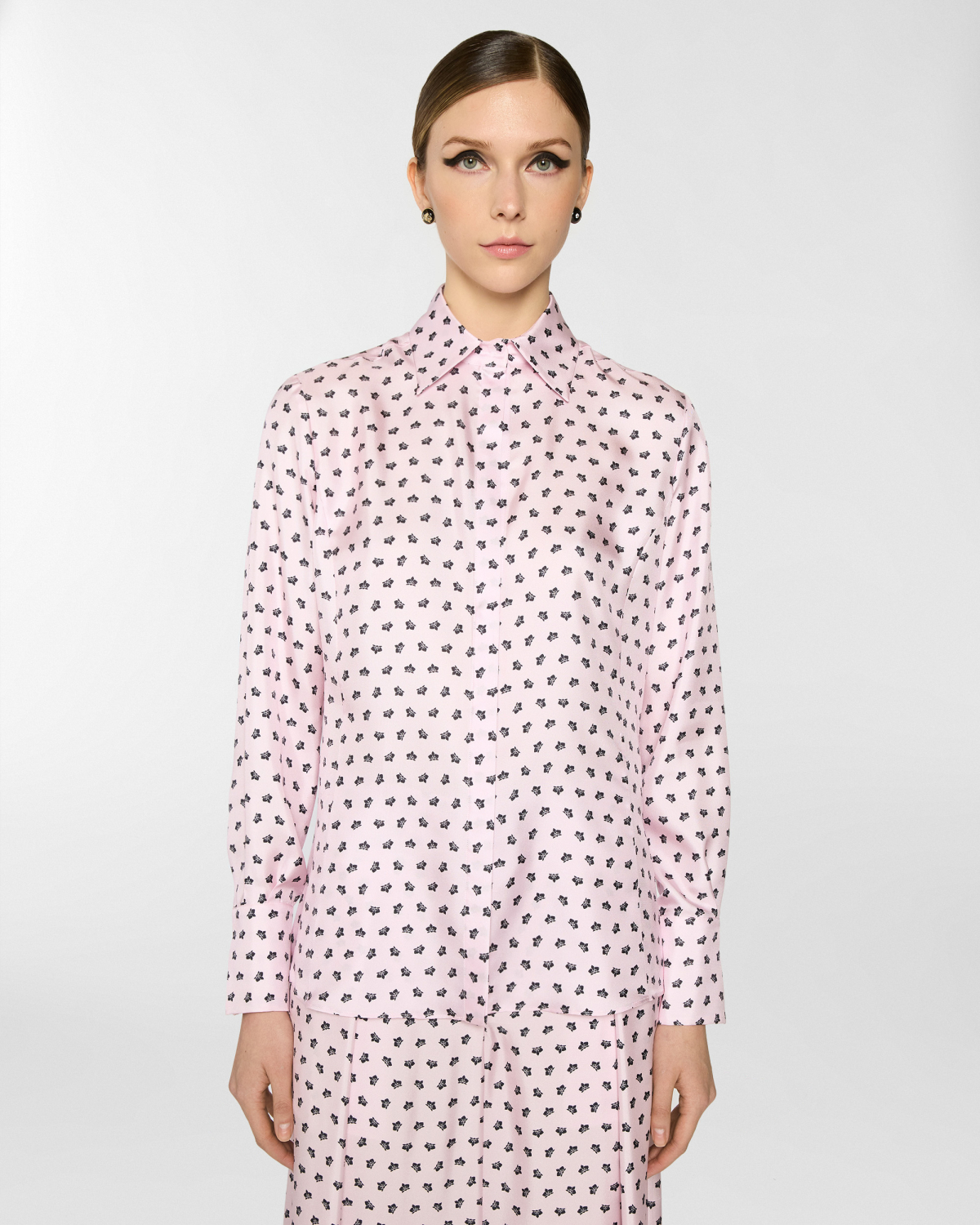 Micro Orchids silk shirt | Spring Summer 2025, Tops & Blouses, Spring Summer 2025 Collection, Homewear, Shirts, Ready to Wear, Highlights, Mid season sale-20%, Sale- mid season | Genny