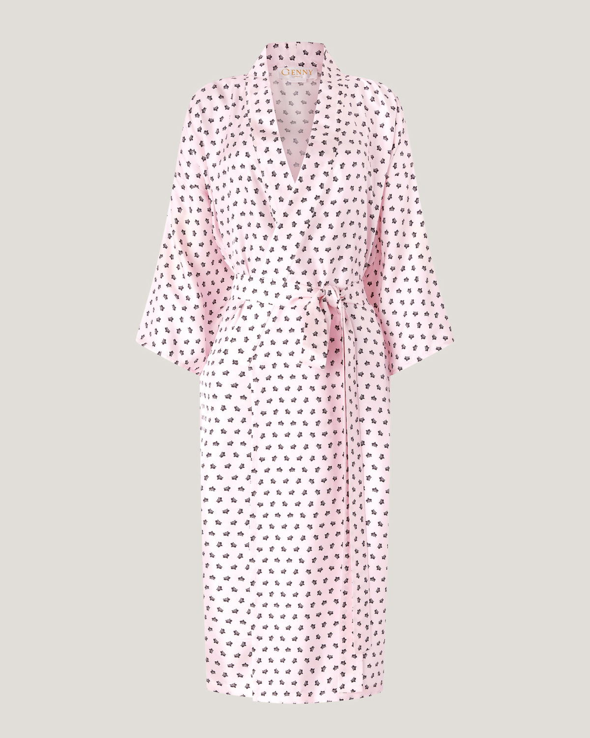 Micro Orchids silk kimono robe | Spring Summer 2025 Collection, Spring Summer 2025, Homewear, Ready to Wear, Highlights, Mid season sale -30%, Sale- mid season | Genny