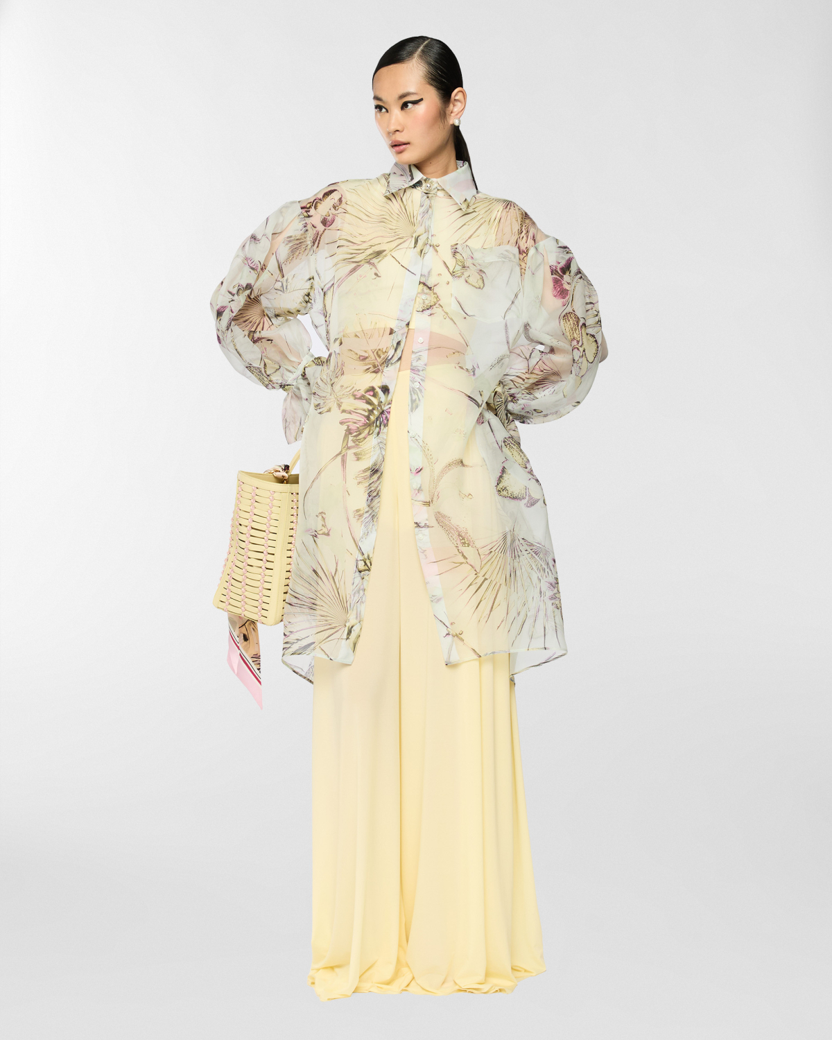 Jungle Orchids silk chemisier | Spring Summer 2025 Collection, Dresses & Jumpsuits, Spring Summer 2025, Ceremony Outfit, Beachwear, Mother’s Day Gifts, Ready to Wear, Highlights, Private sale, Mid season sale -30%, Sale- mid season | Genny