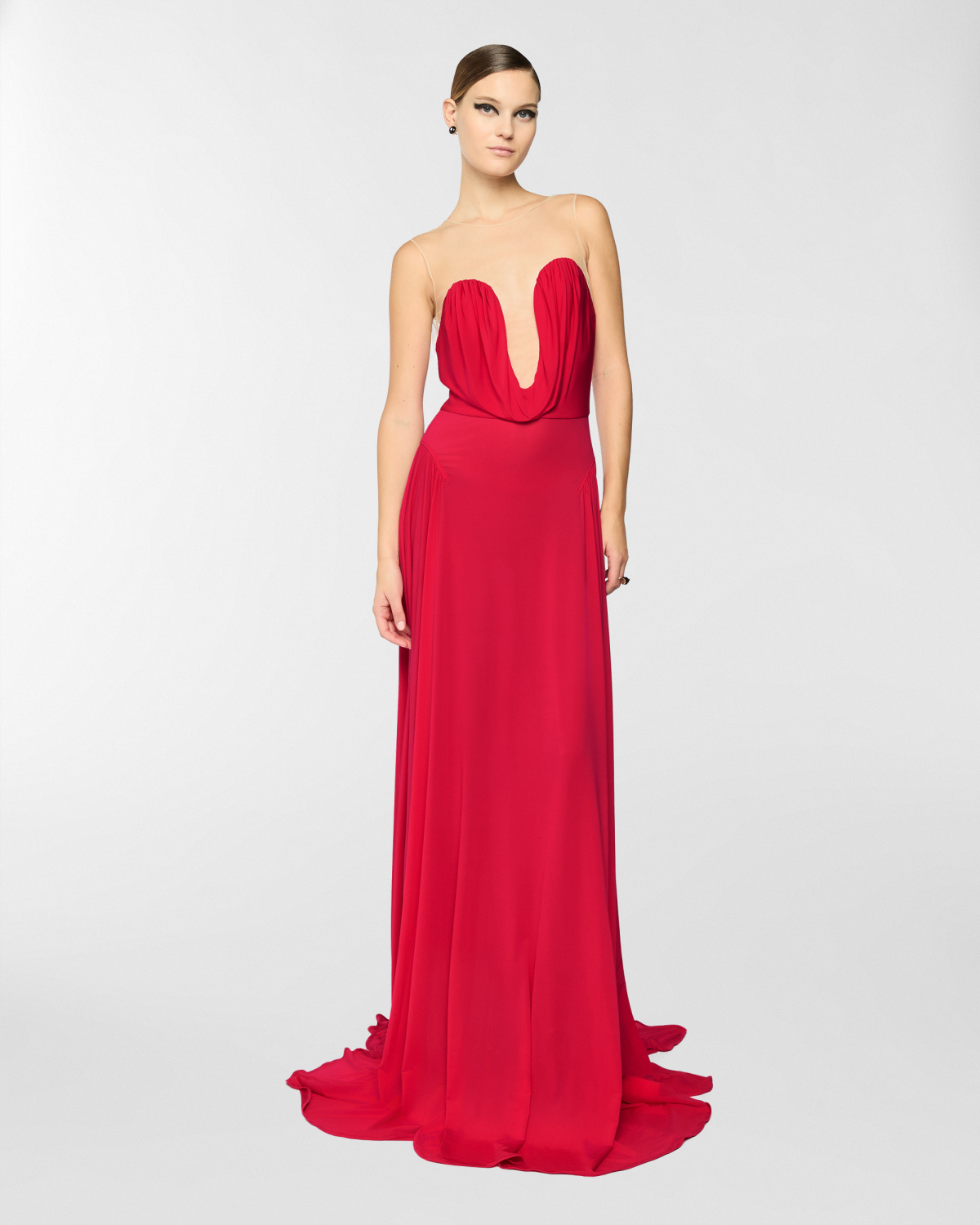 Draped long dress with sweetheart neckline | Valentine's Gifts, Spring Summer 2025 Collection, Dresses & Jumpsuits, Evening and Cocktail dresses, Spring Summer 2025, Ceremony dresses, Ceremony Outfit, Long Dresses, Ready to Wear, Highlights, Private sale, Mid season sale -30%, Mid season sale-20%, Sale- mid season | Genny