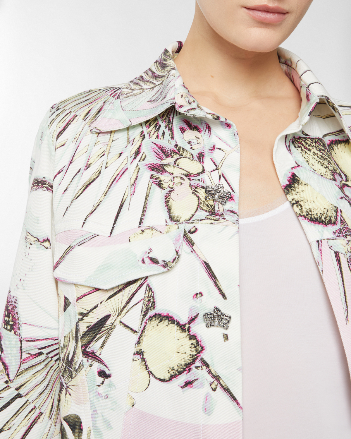 Jungle Orchids cotton drill jacket | Spring Summer 2025 Collection, Spring Summer 2025, Coats & Jackets, Jackets, Ready to Wear, New Arrivals, Private sale | Genny