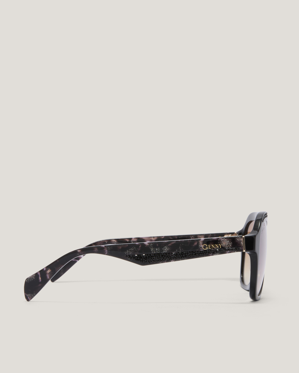 Black Aviator Sunglasses with Glitter Details | Sunglasses, Ricercabili, Fall Winter 2025 | Genny