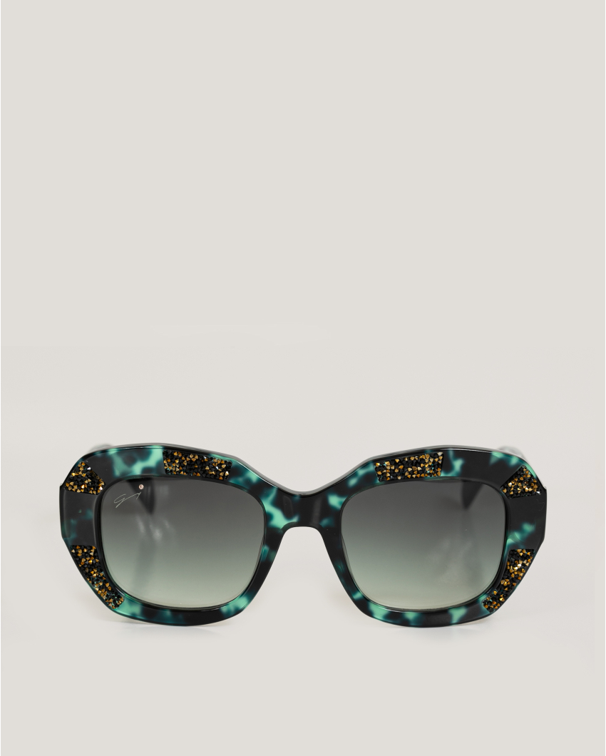 Tortoiseshell geometric sunglasses
