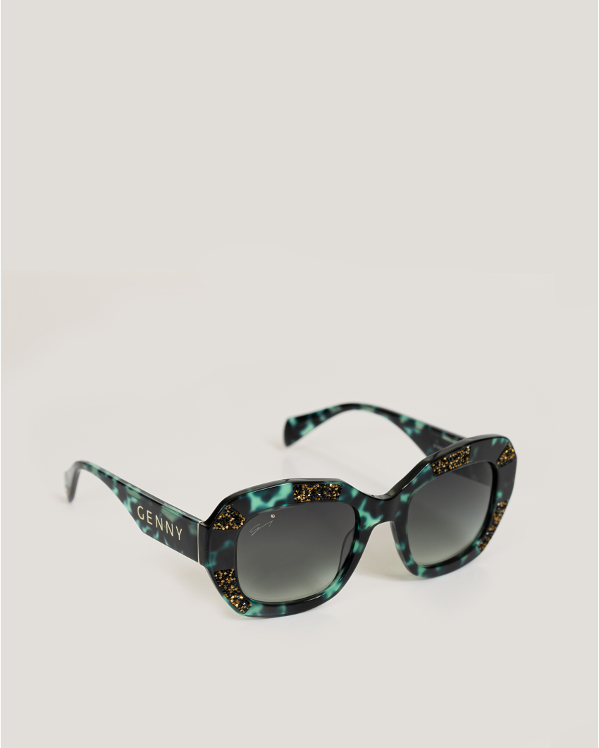 Tortoiseshell geometric sunglasses