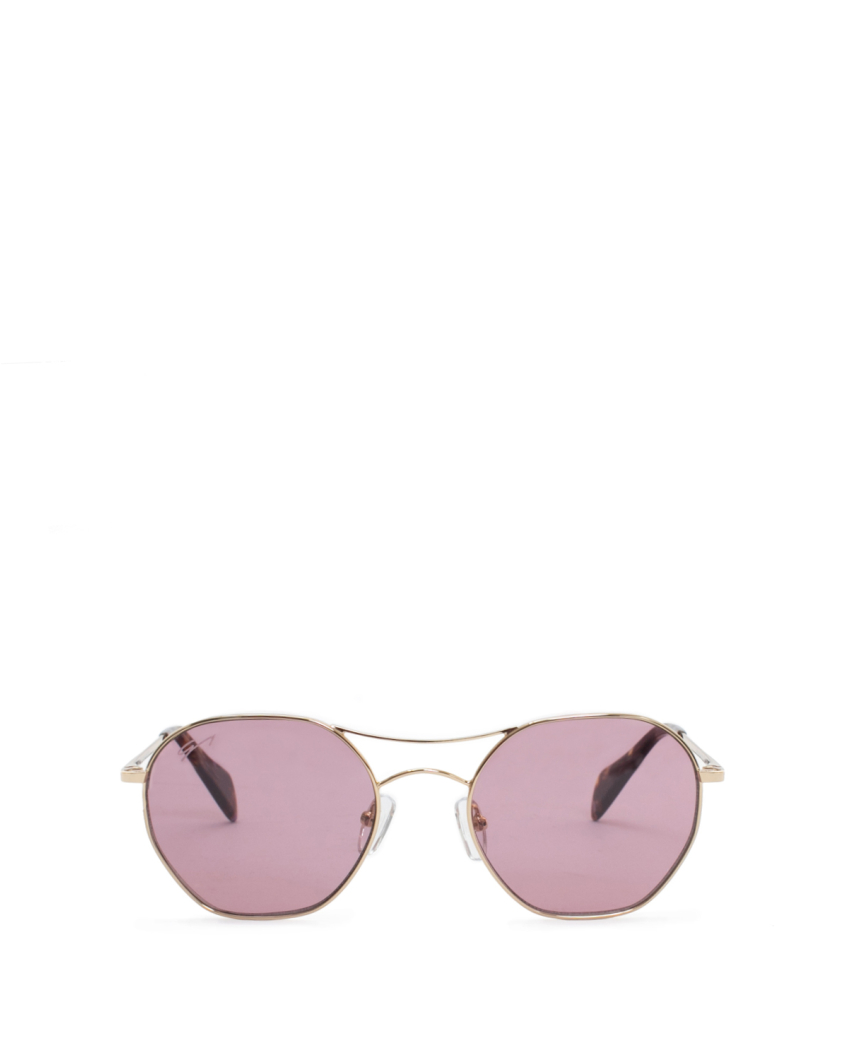 Gold hexagonal double bridge sunglasses 