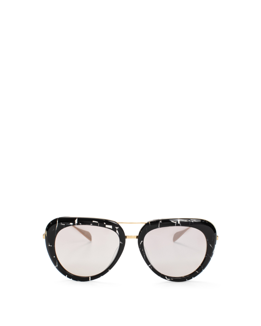 Black aviator sunglasses with gradient lenses