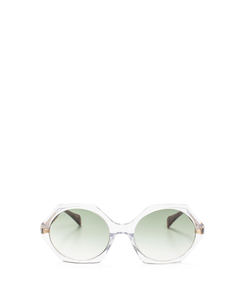 Hexagon-frame transparent sunglasses