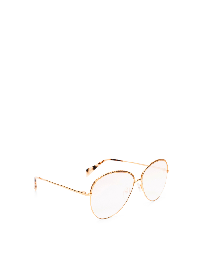 Braided gold round-frame sunglasses