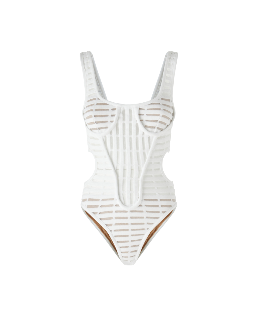 White iconic swimsuit