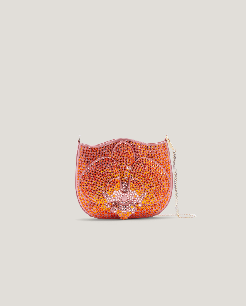 Orchid Bag with Rhinestones