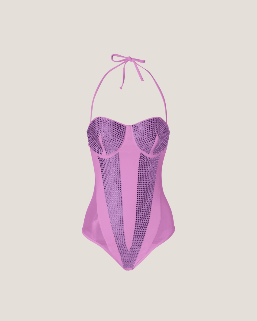 Rhinestoned swimsuit 