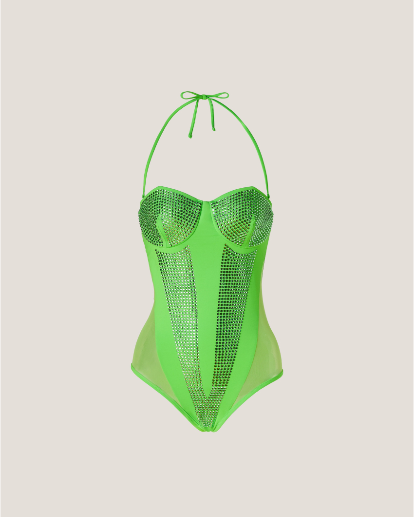 Rhinestoned swimsuit 