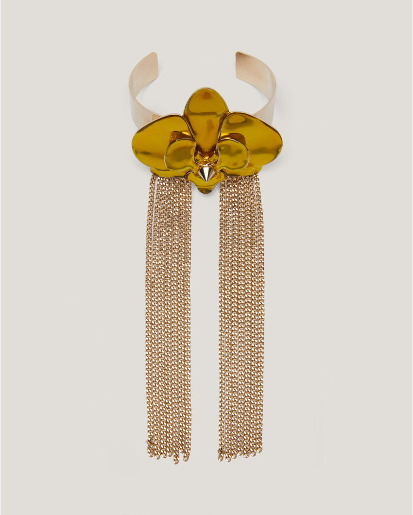 Orchid bracelet with tassels