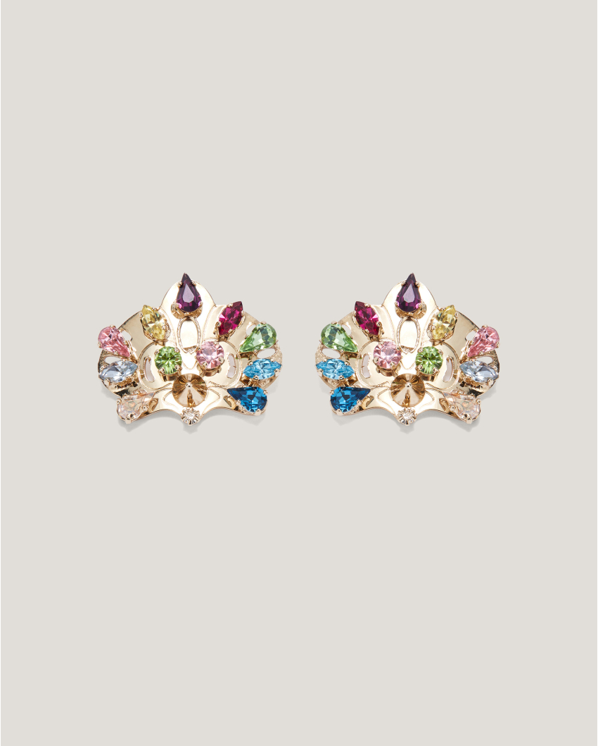 Multicolor Star Orchid earrings