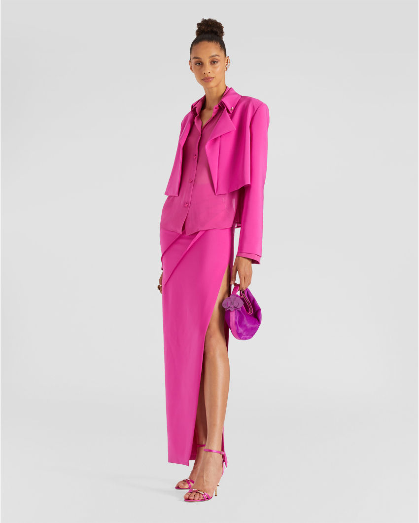 Cropped jacket with lapels