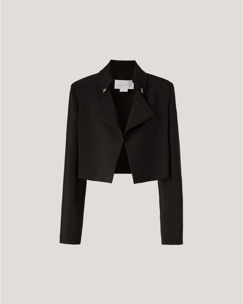 Cropped jacket with lapels