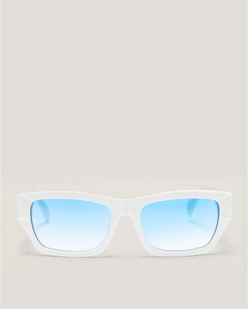 White with blue lenses sunglasses 