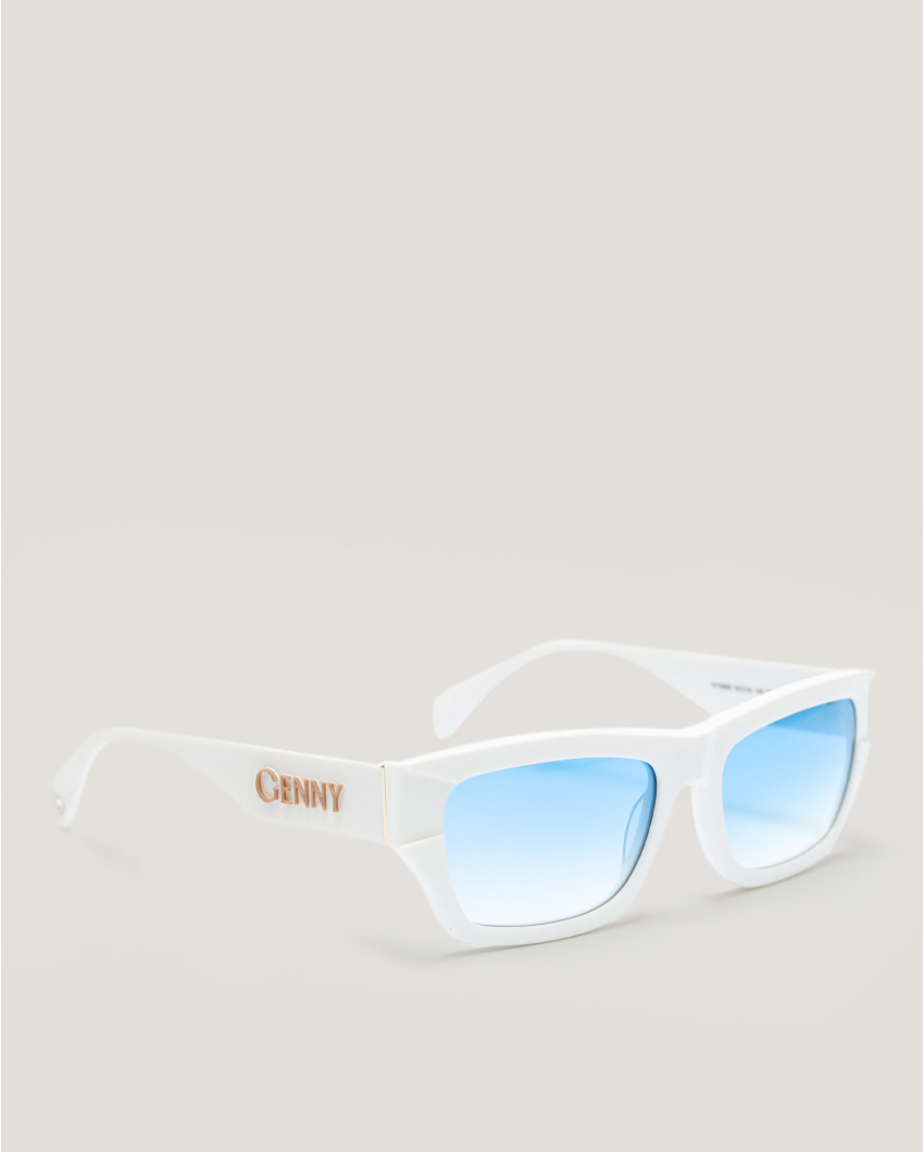 White with blue lenses sunglasses 